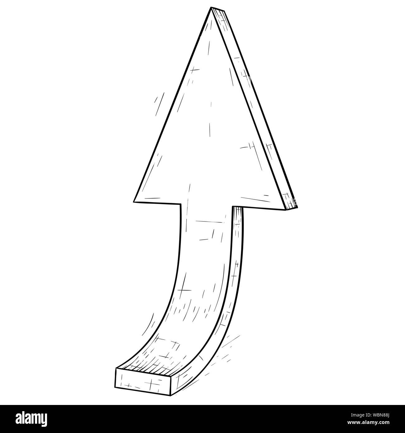 Bis Hand gezeichneten Pfeil. Das Symbol Skizze Stock Vektor