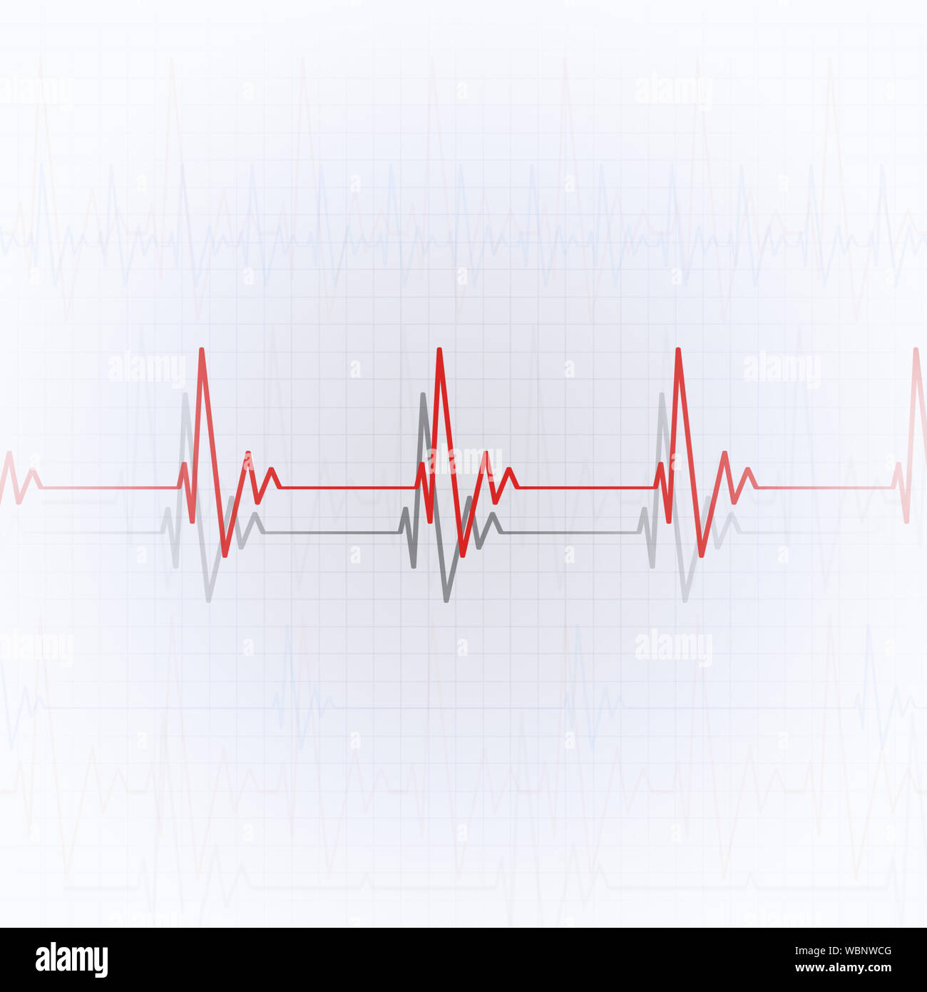Herzen pulsierende EKG-Rhythmus graph hellen Hintergrund Stockfoto