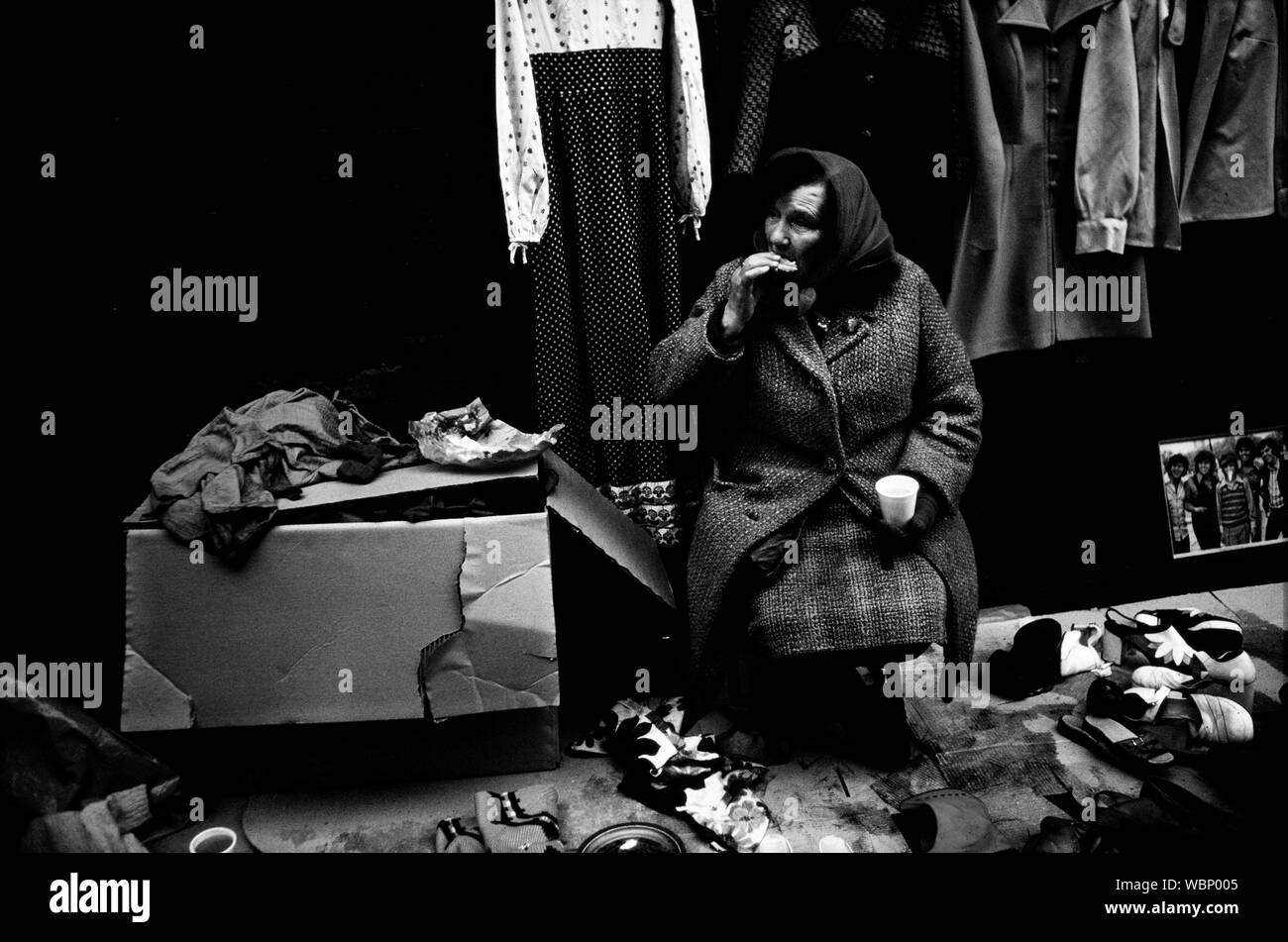 Glasgow Schottland 1977 gesehen in der Govan Werft Bereich der Arbeiterklasse armen Gegend von Glasgow im Winter von 1976 Stockfoto