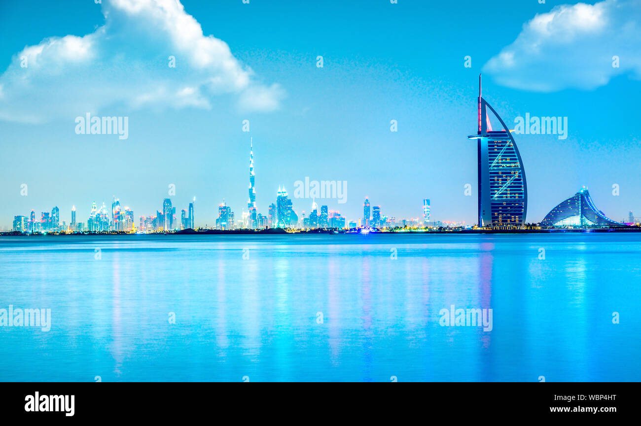 Skyline von Dubai VAE Stockfoto