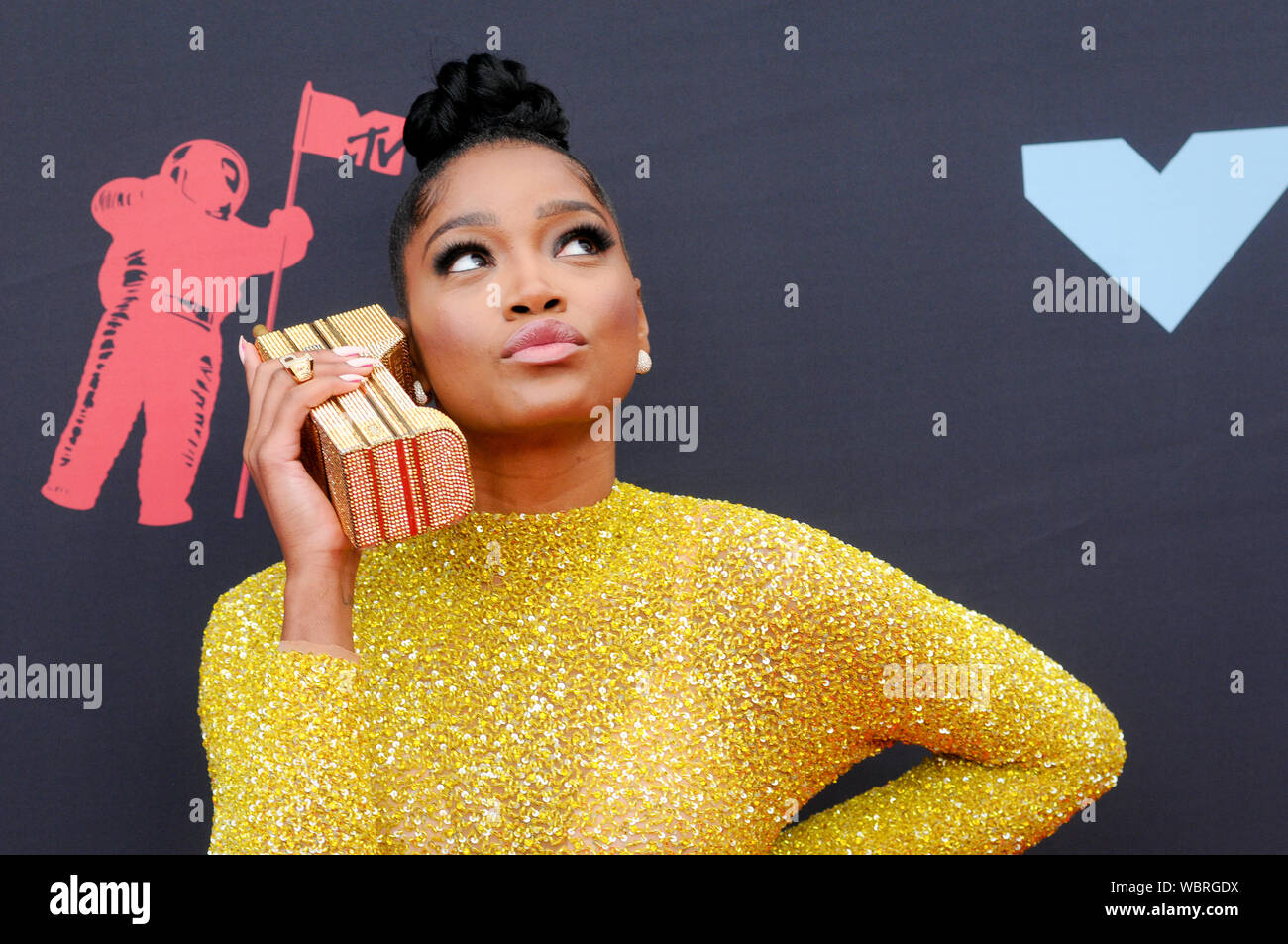 Newark, USA. 26 Aug, 2019. Keke Palmer (Lauren Keyana Palmer) betreut die 2019 MTV Video Music Video Awards im Prudential Center in Newark, NJ: SOPA Images Limited/Alamy Leben Nachrichten gehalten Stockfoto