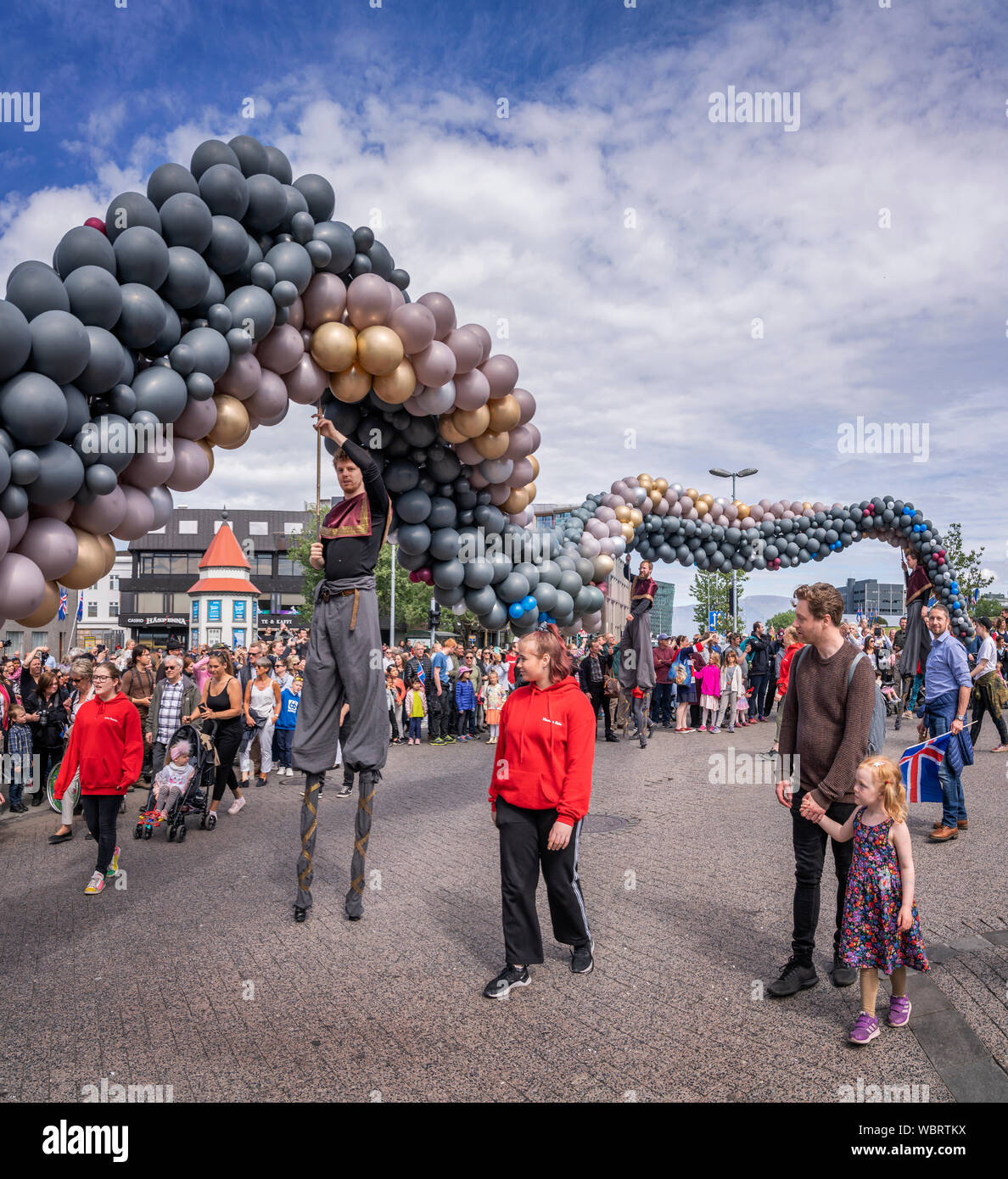 Parade, Tag der Unabhängigkeit Islands, Reykjavik, Island Stockfoto