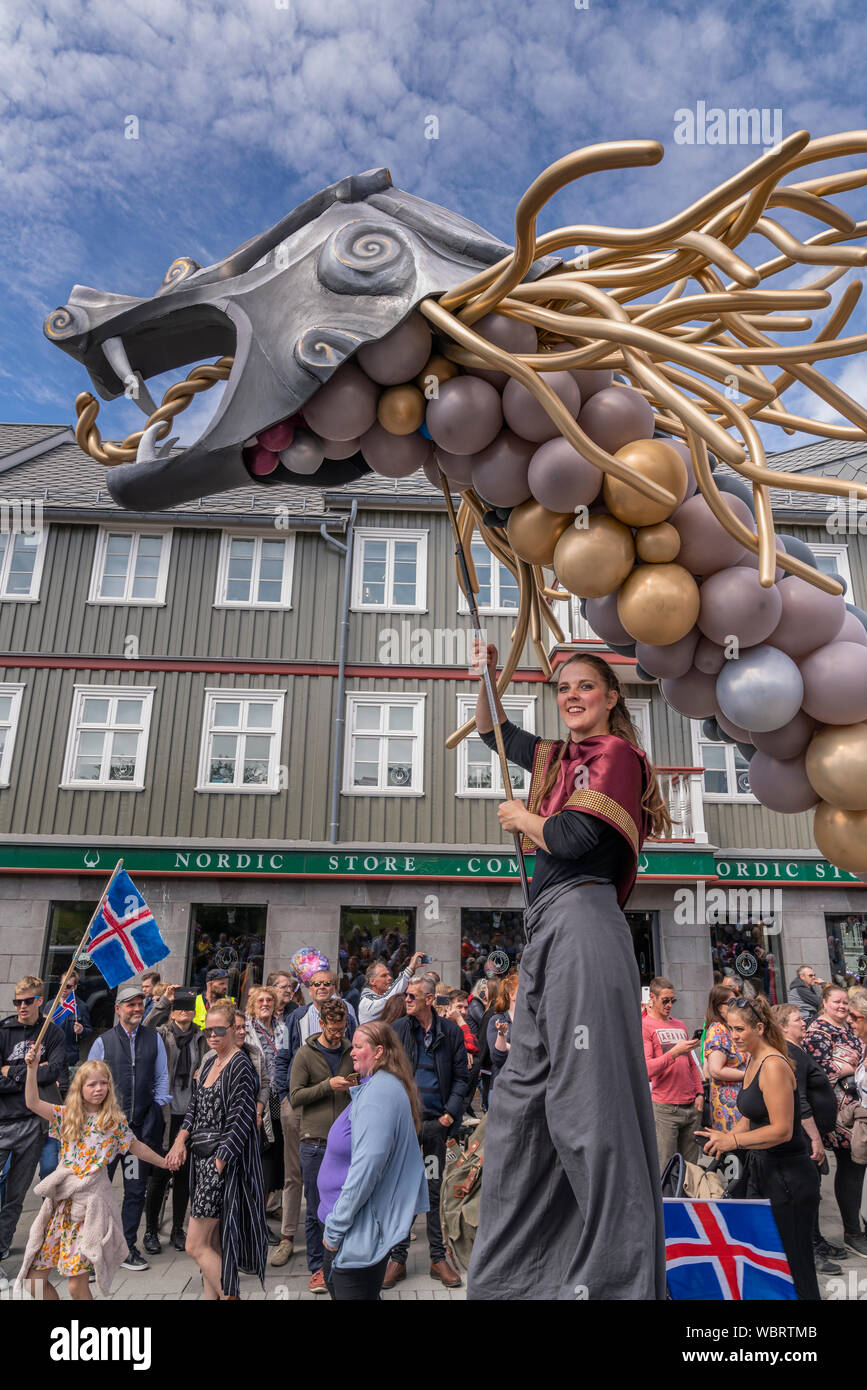 Parade, Tag der Unabhängigkeit Islands, Reykjavik, Island Stockfoto