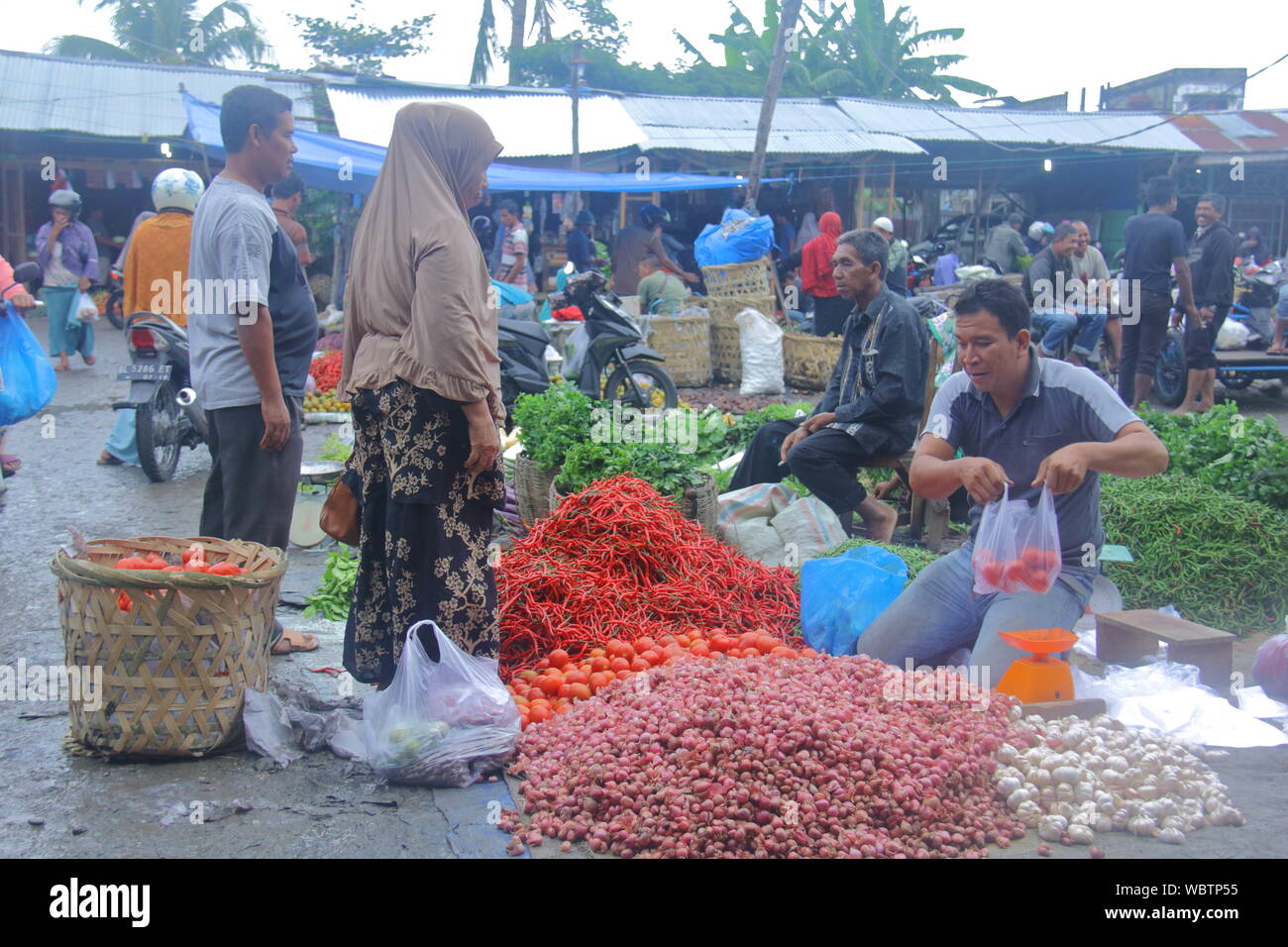 Meulaboh Aceh Indonesien 25 Aug 2019 Menschen Kaufen Gemuse