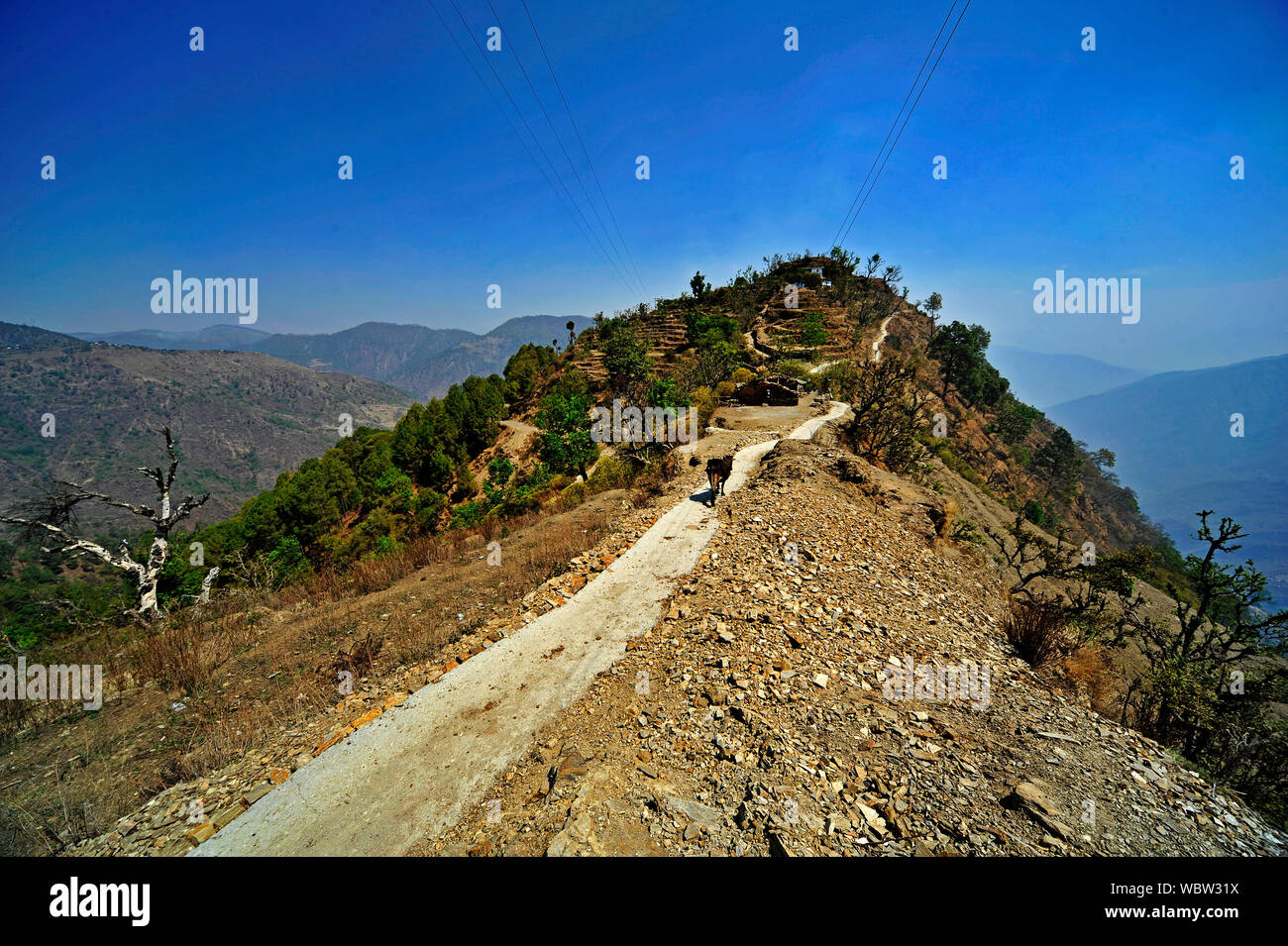 Der berühmte Saddle in Tulla Kote, einem abgelegenen Dorf in der Region Tallas des, wurde von Jim Corbett in seinem Buch The Temple Tigers, Uttarakhand, Indien, berühmt Stockfoto