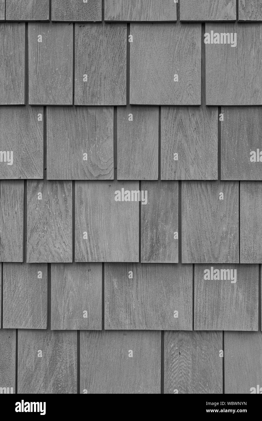 Schwarze und weiße abstraktes Bild von verwittertem Holz Abstellgleis in Steveston British Columbia Stockfoto