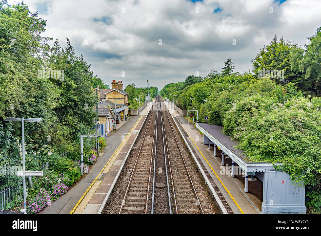 Alleinige Street Bahnhof Linie viiew, Großbritannien Stockfoto