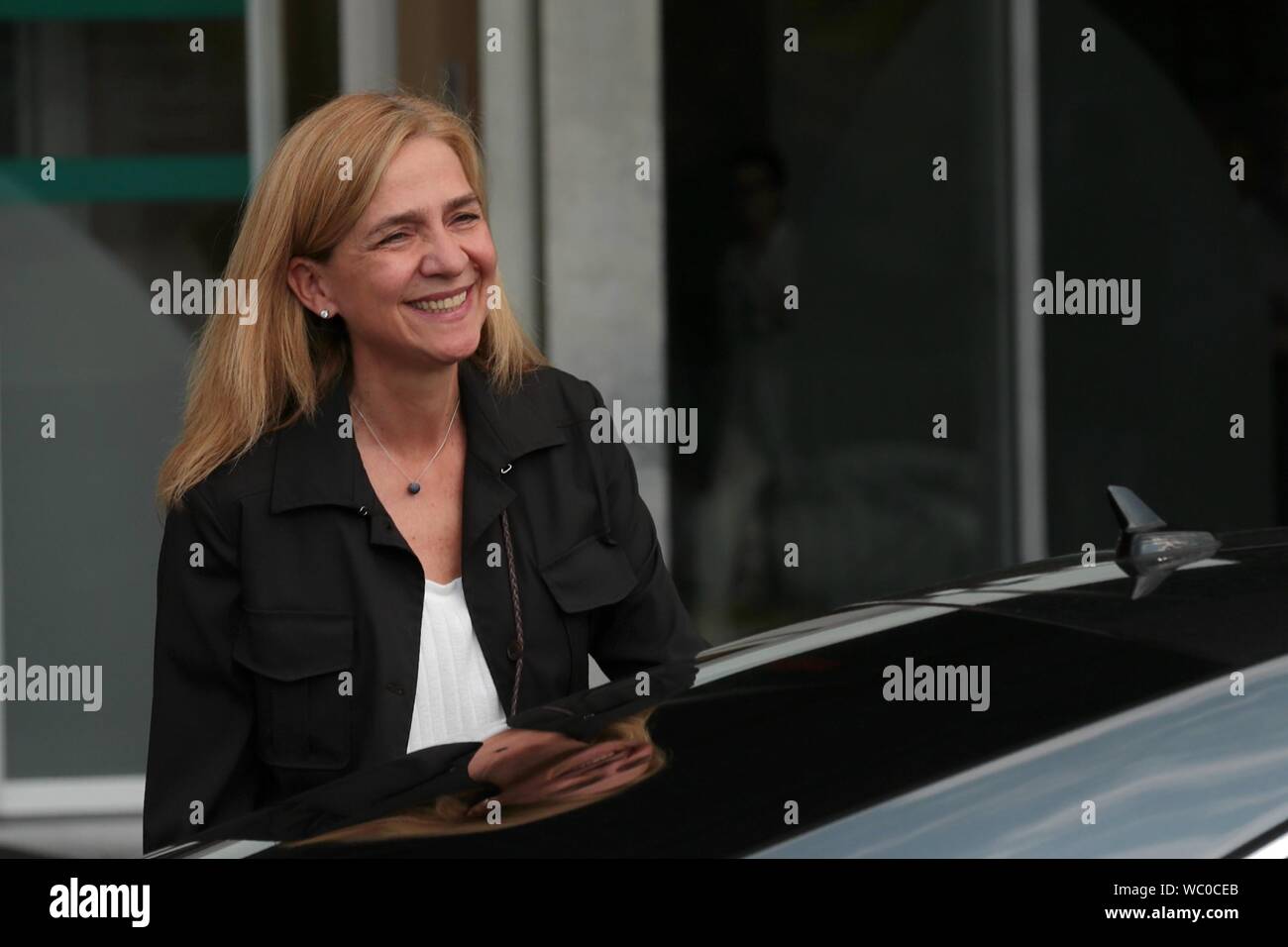 Madrid, Spanien. 27 Aug, 2019. Infanta Cristina, Tochter von König Juan Carlos I., besucht ihn im Krankenhaus, der Genesung von einer Operation am offenen Herzen. Quelle: dpa Picture alliance/Alamy leben Nachrichten Stockfoto