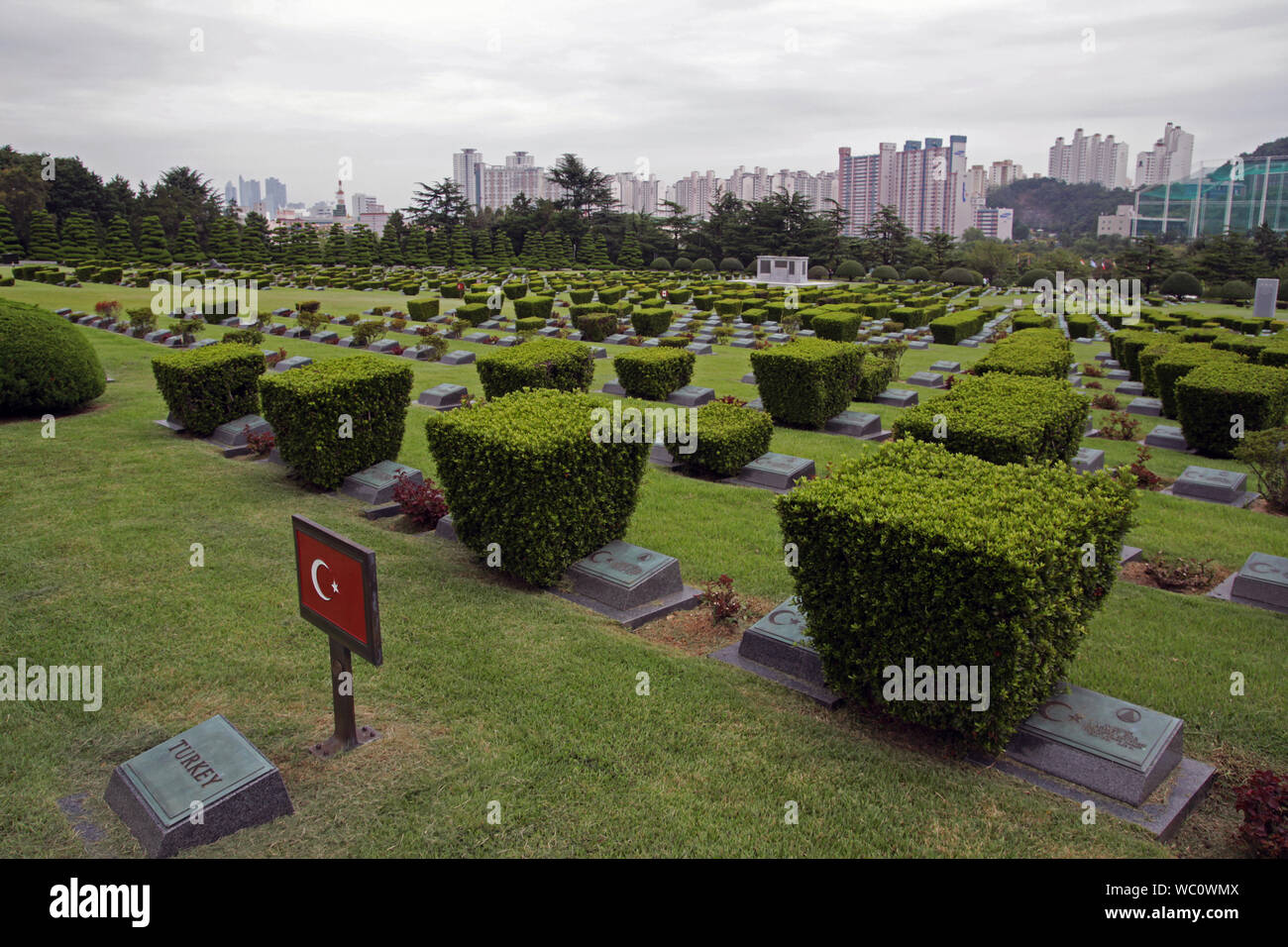 Es ist ein Martyrium, das von den Vereinten Nationen in Pusan, Südkorea. In diesem Teil namens "Pusan ​​Turkish Martyrium". Stockfoto
