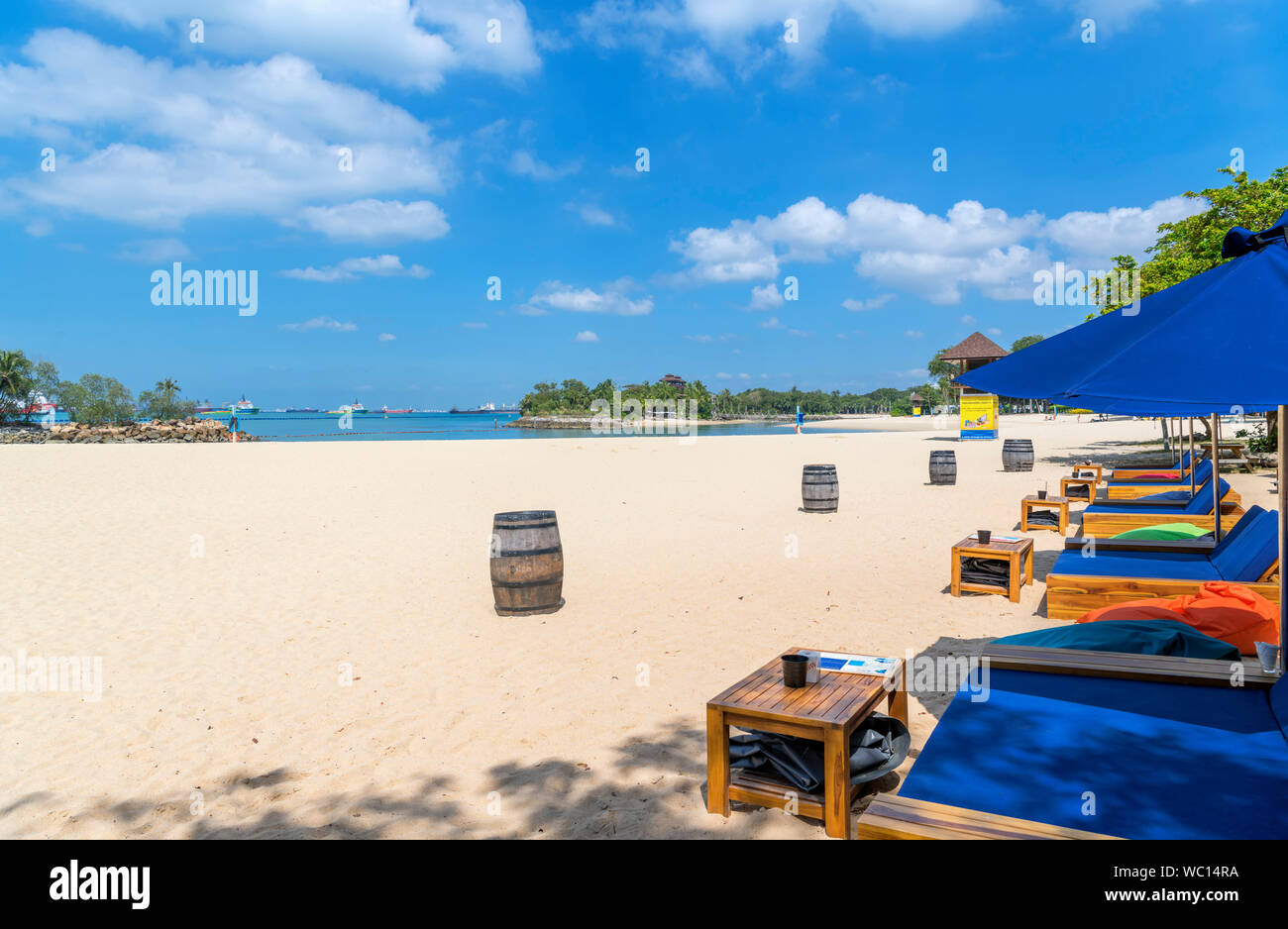 Palawan Beach auf Sentosa Island, Singapur Stockfoto