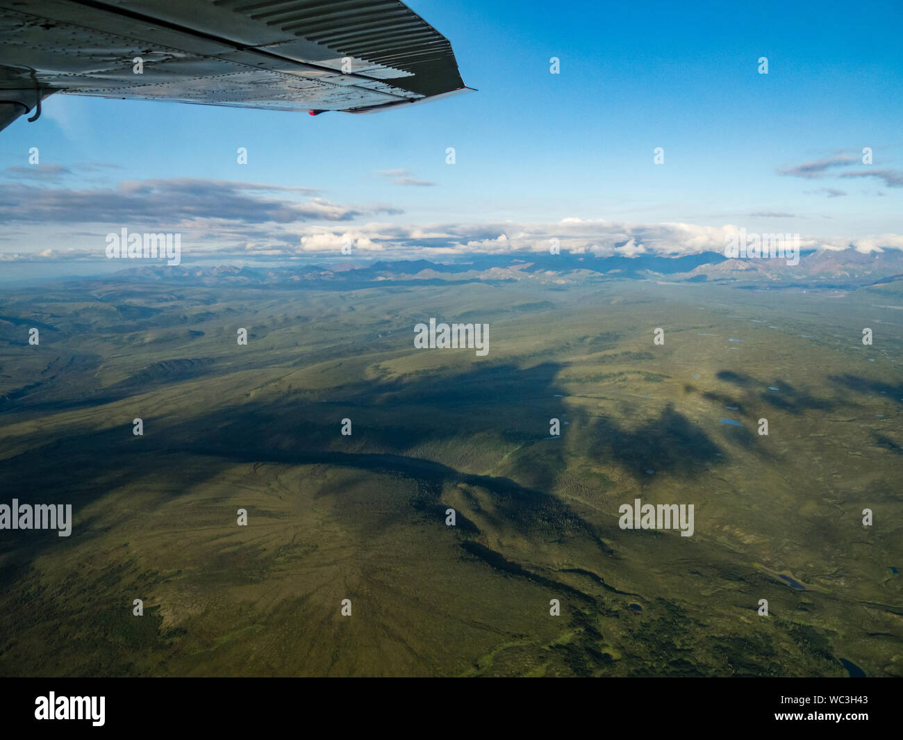 Die unglaubliche Aussicht auf den Denali Reichweite im Denali National Park, während Flug sehen von einem Flugzeug aus Kantishna Alaska Stockfoto