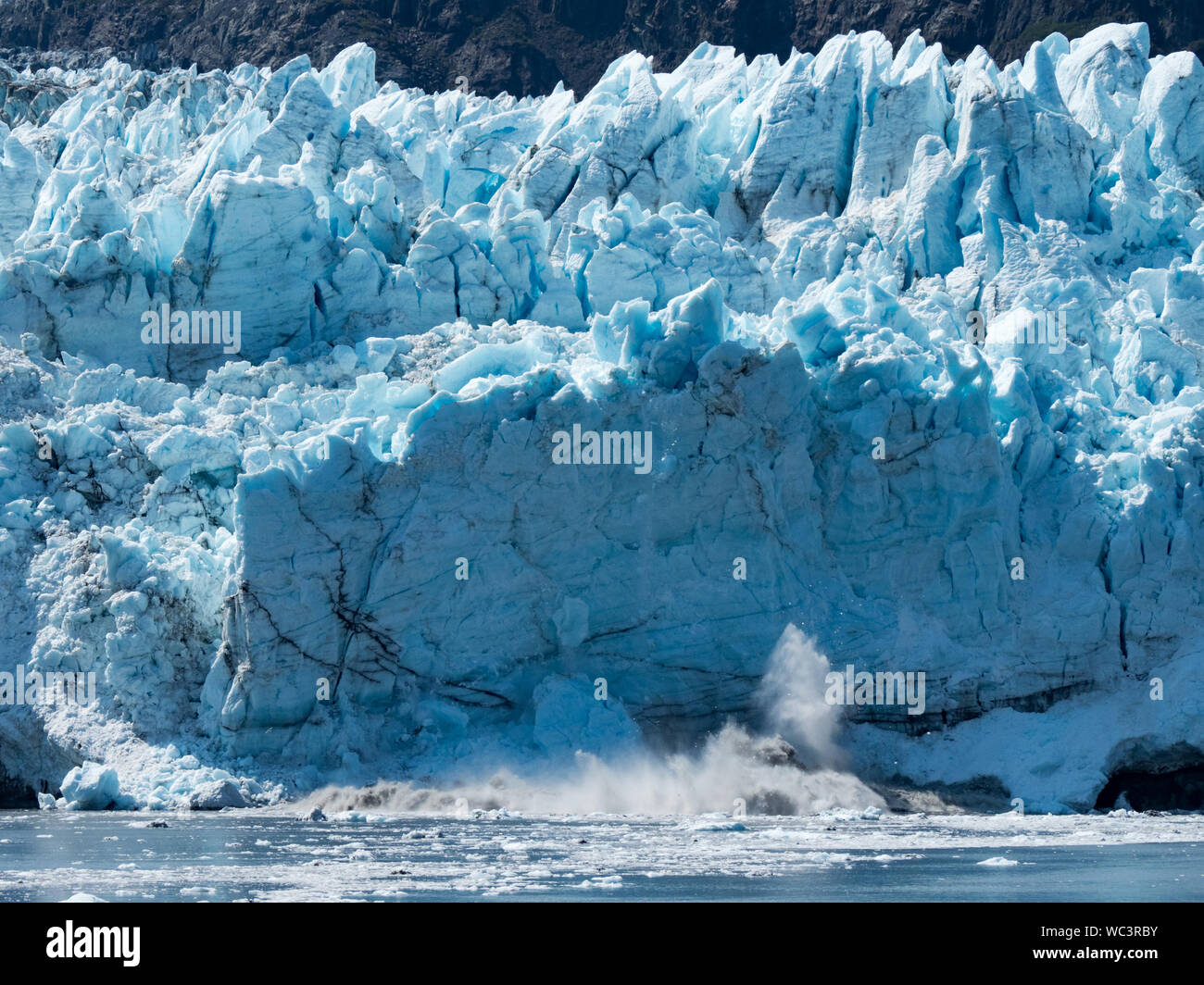 Margerie Gletscher, einer abkalbung Tidewater Gletscher Glacier Bay National Park, Alaska Stockfoto