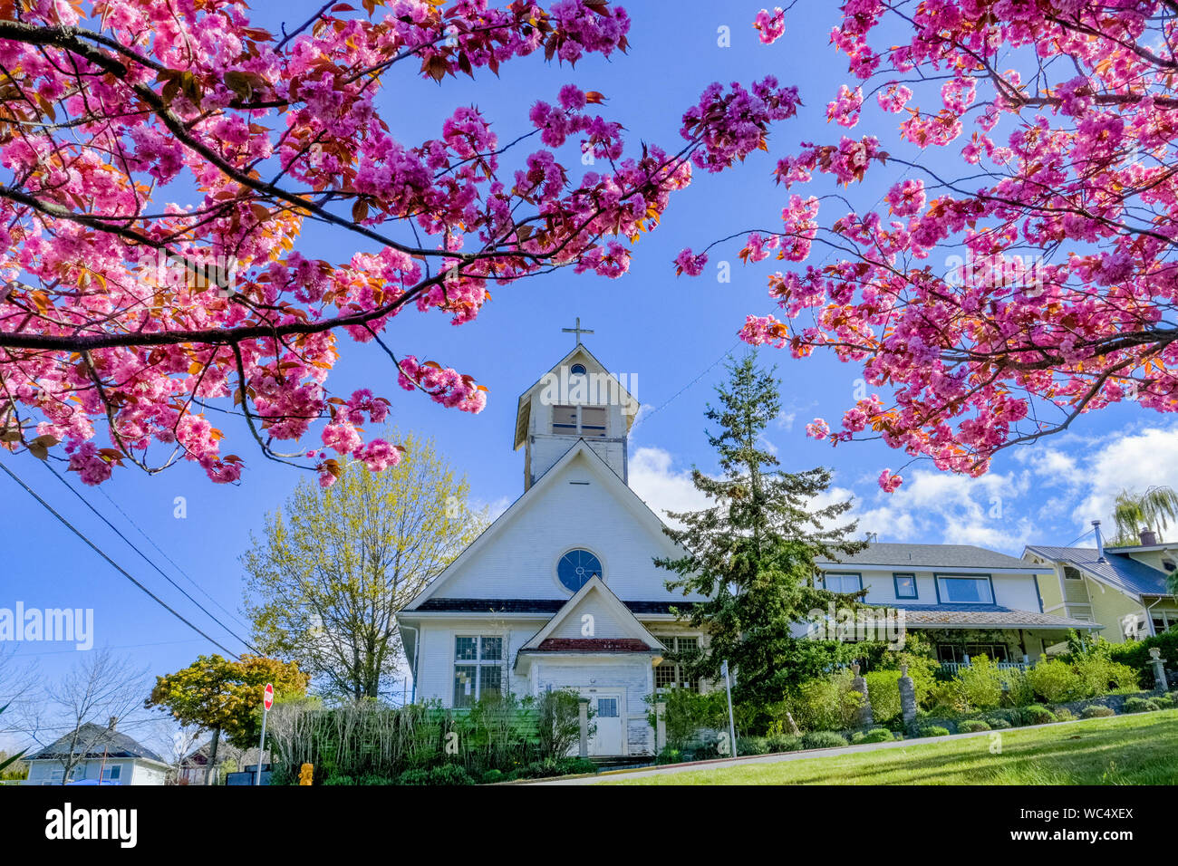 Ehemalige St. Josephs Kirche Katholische Kirche, Ecke, Powell River, Sunshine Coast, British Columbia, Kanada Stockfoto