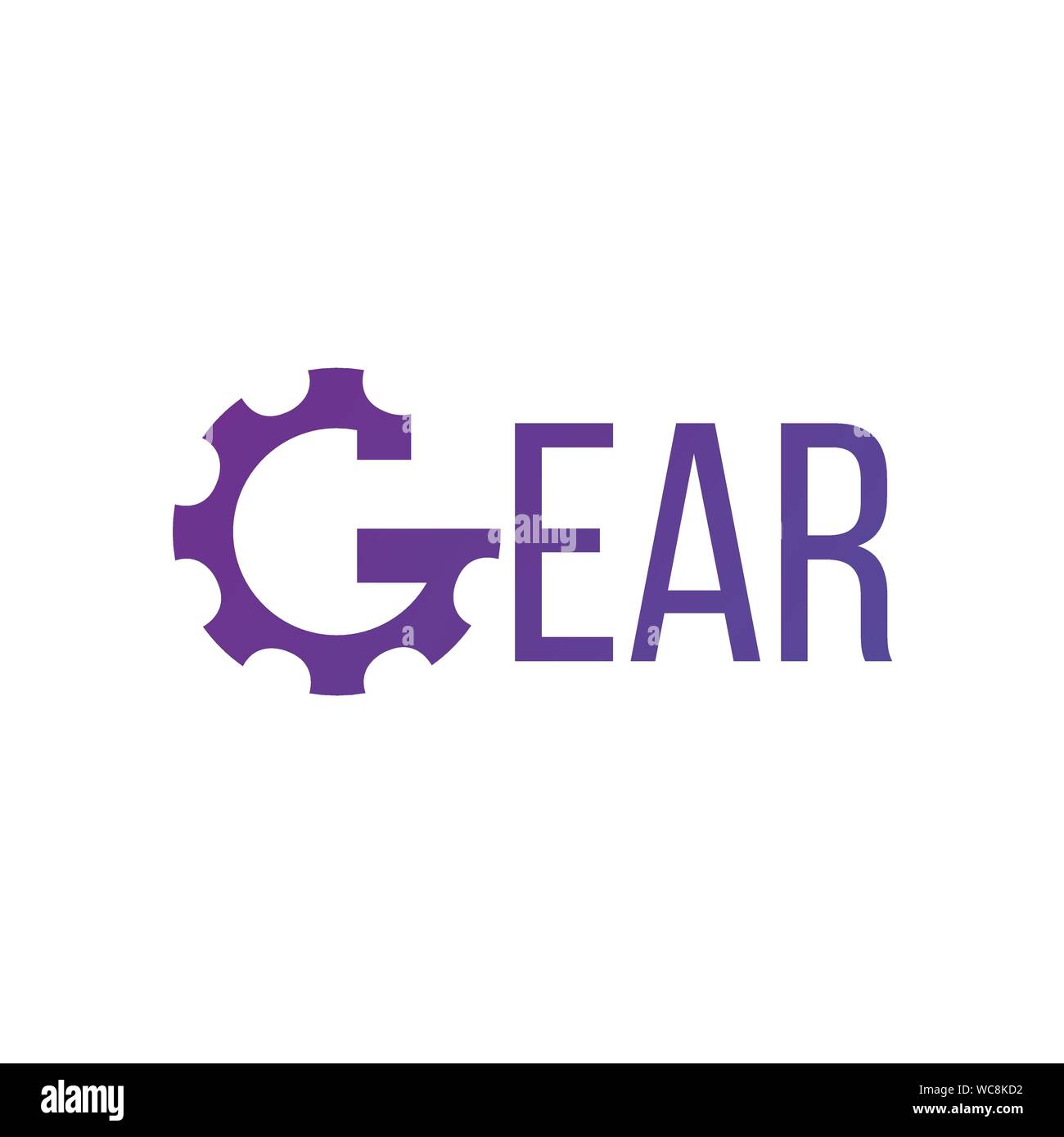 Buchstabe G Gear Engineer Logo Design Template Element. Vektor Illustration auf weißem Hintergrund. Stock Vektor