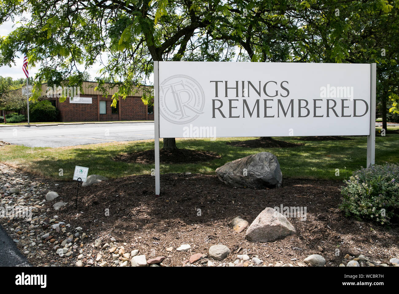 Ein logo Zeichen außerhalb des ehemaligen Dinge in Highland Heights, Ohio Erinnerung am 11. August 2019. Stockfoto