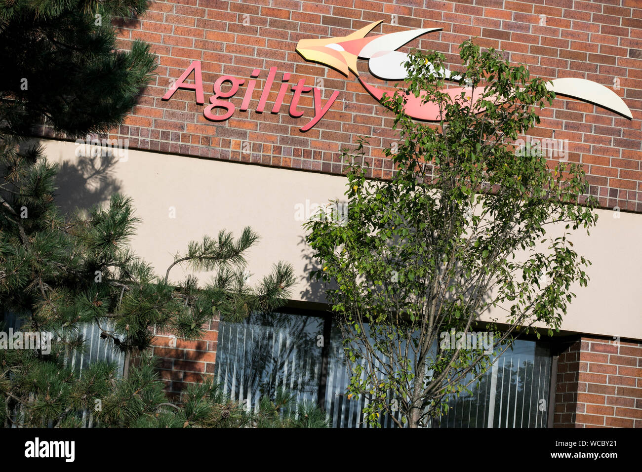 Ein logo Zeichen außerhalb einer Anlage durch Agility Logistics in Cleveland, Ohio besetzt am 11. August 2019. Stockfoto