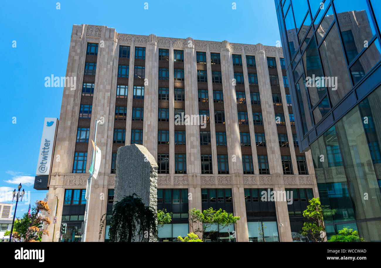 Twitter weltweiten Hauptsitz Gebäude südlich der Market (SOMA) Nachbarschaft Stockfoto