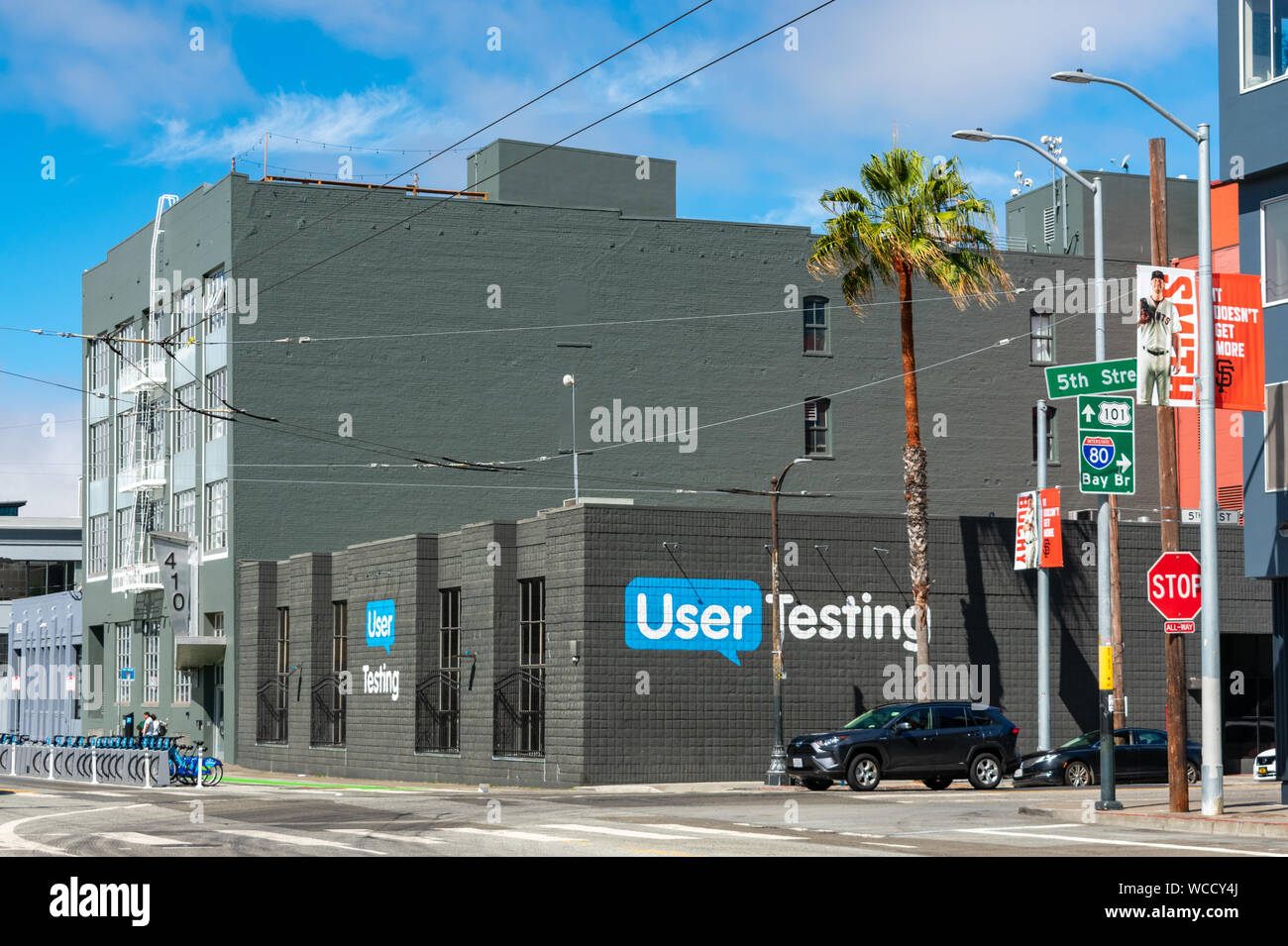 User Testing Zeichen auf der Hauptsitz von Softwareunternehmen, das Unternehmen Großartige Benutzerfunktionalität erstellen Stockfoto