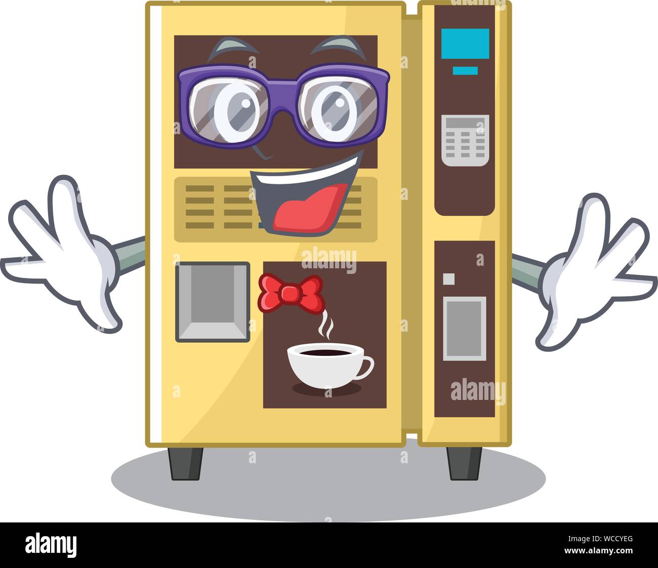 Geek Kaffee Automaten mit cartoon Form Stock Vektor