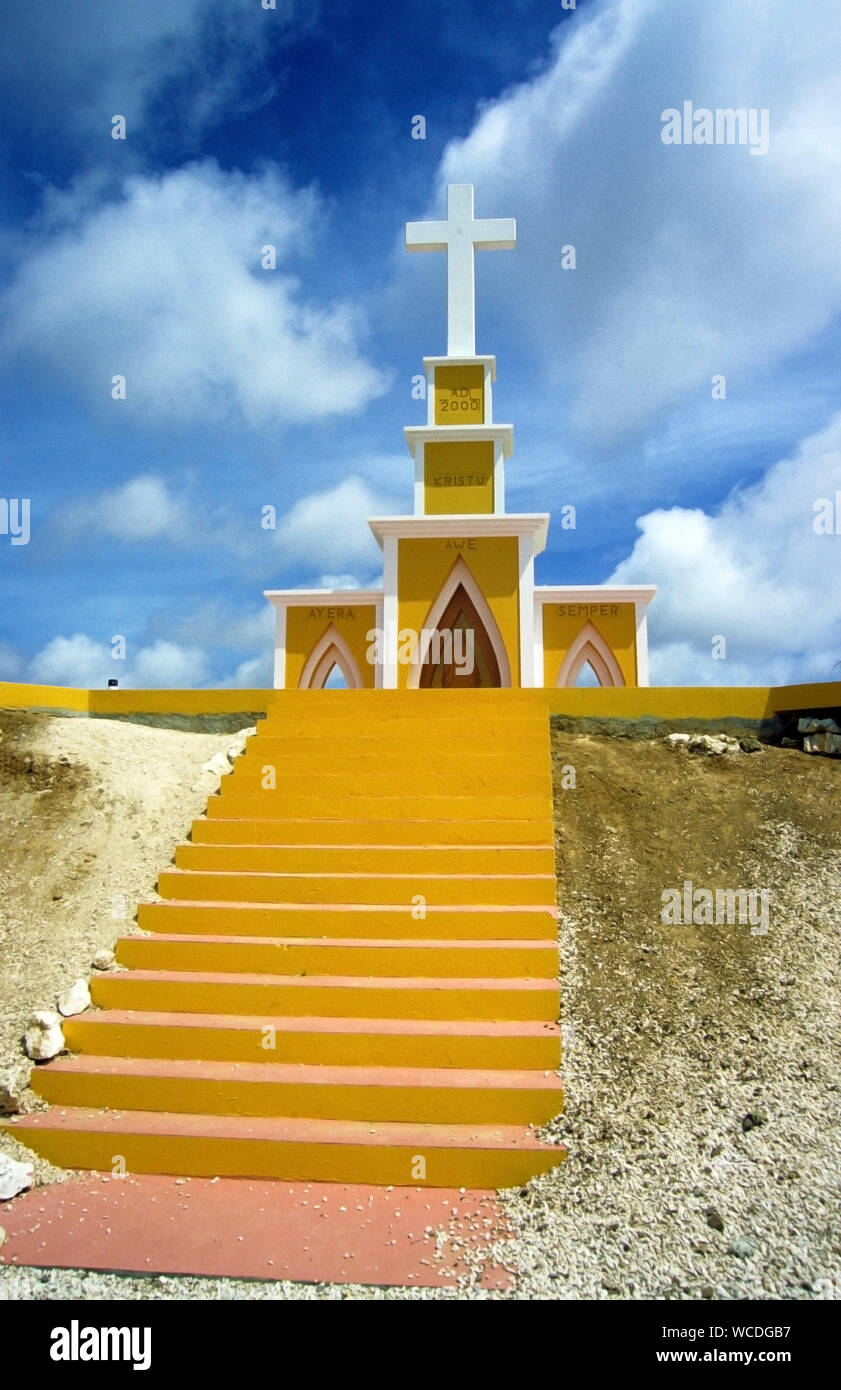 Seru Largu, tolle Aussicht auf das Meer und Kralendijk, Bonaire, Niederländische Antillen Stockfoto