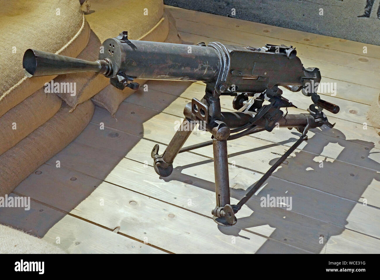 Wassergekühlte Austian ww1 Heavy Machine Gun Schwarzlose M 1907/12 Stockfoto