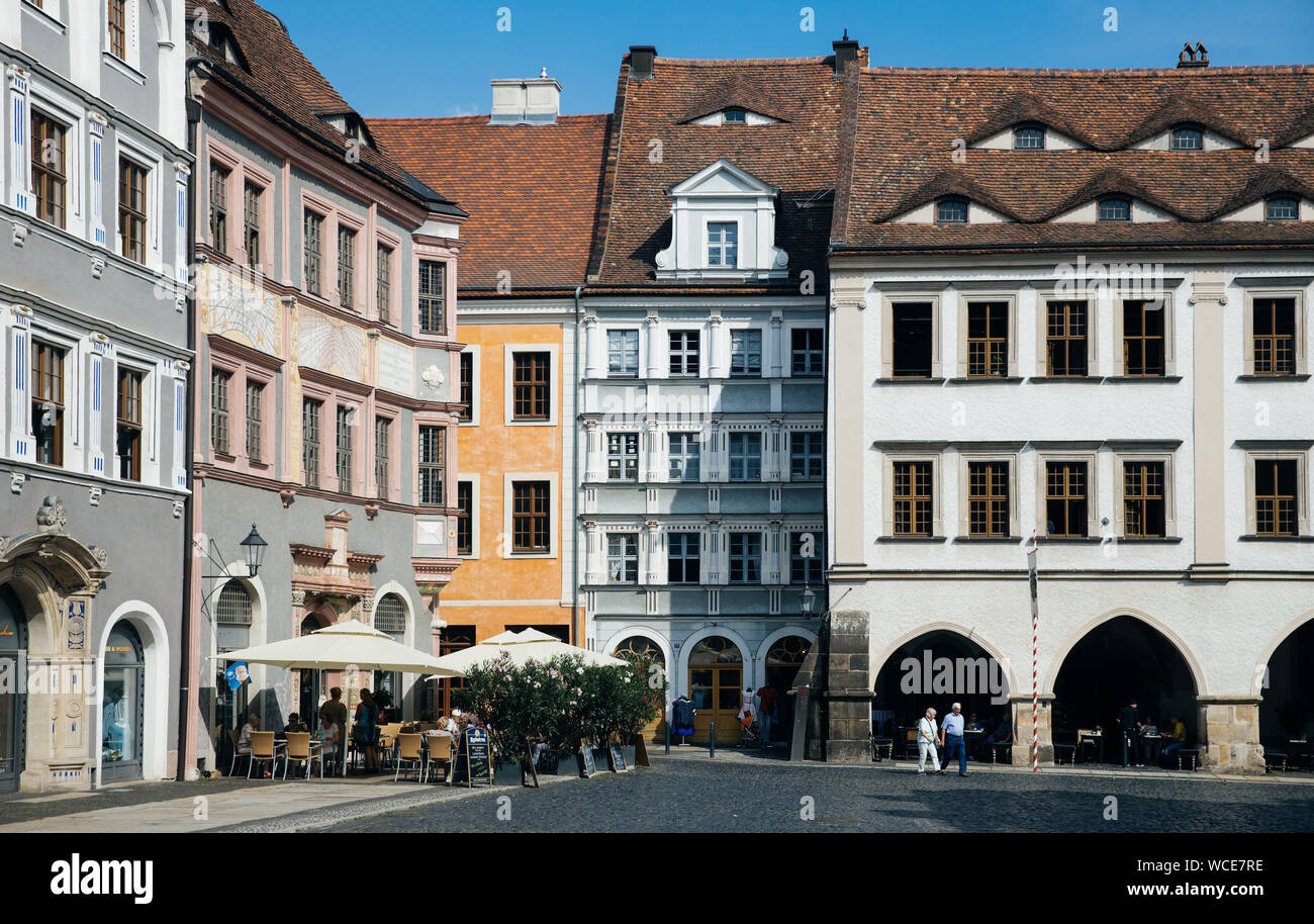 27. August 2019, Sachsen, Görlitz: Blick auf die historischen Sub-Markt im Zentrum der Stadt. Foto: Oliver Killig/dpa-Zentralbild/dpa Stockfoto