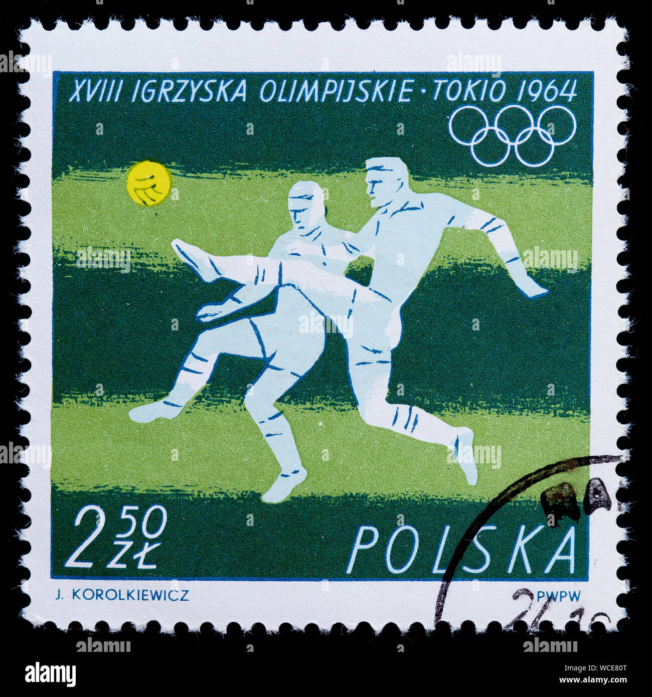 Polen Briefmarke - Olympische Spiele 1964 - Tokio Stockfoto