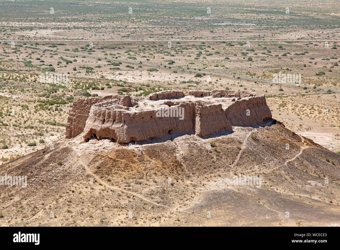 Die ayaz Kala Fort, Usbekistan. Auf einem Hügel mit Blick auf die kyzylkum Wüste gelegen. Im zweiten Jahrhundert n. Stockfoto