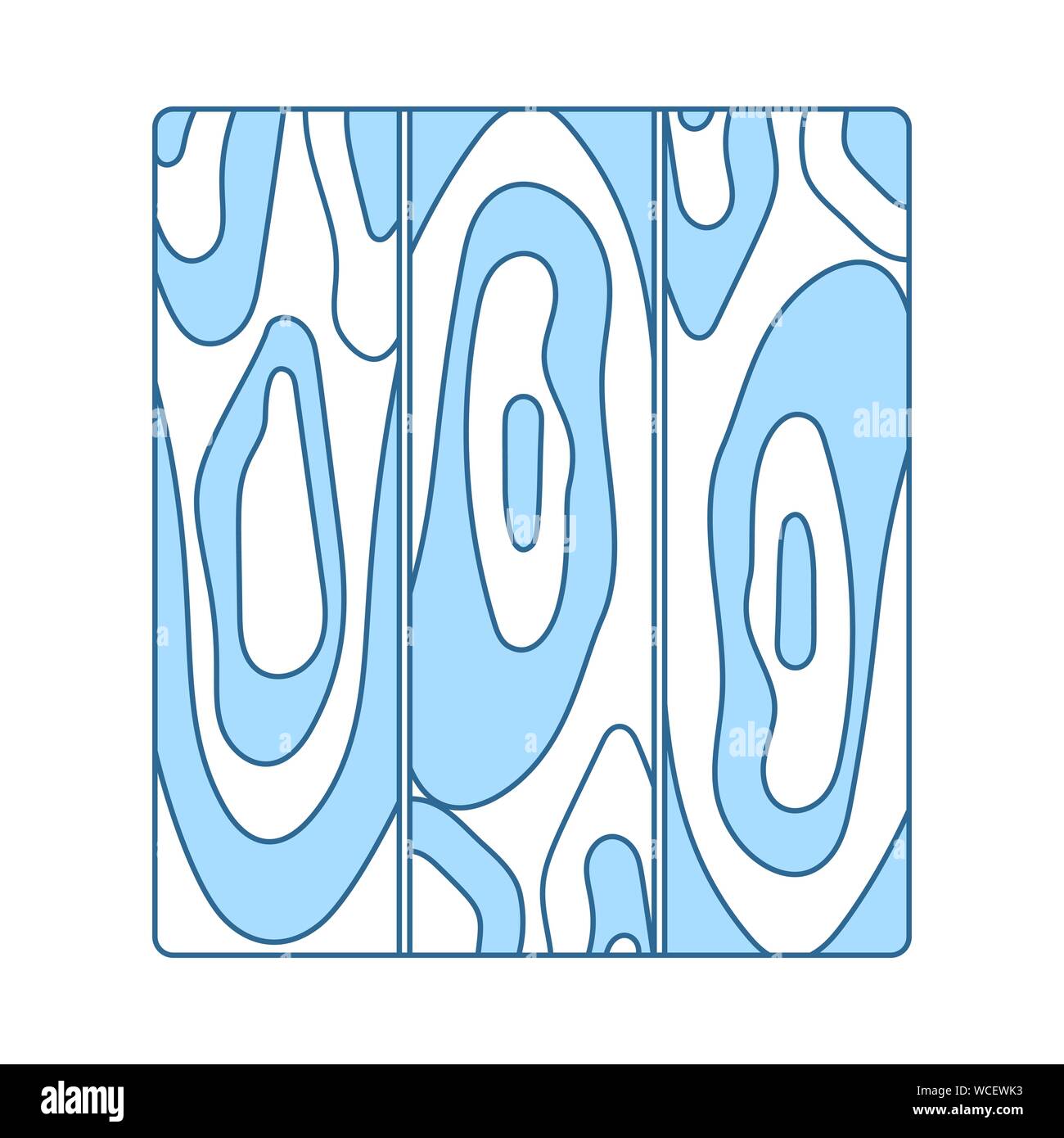 Symbol von Parkett Landhausdiele. Dünne Linie mit blauer Füllung Design. Vector Illustration. Stock Vektor