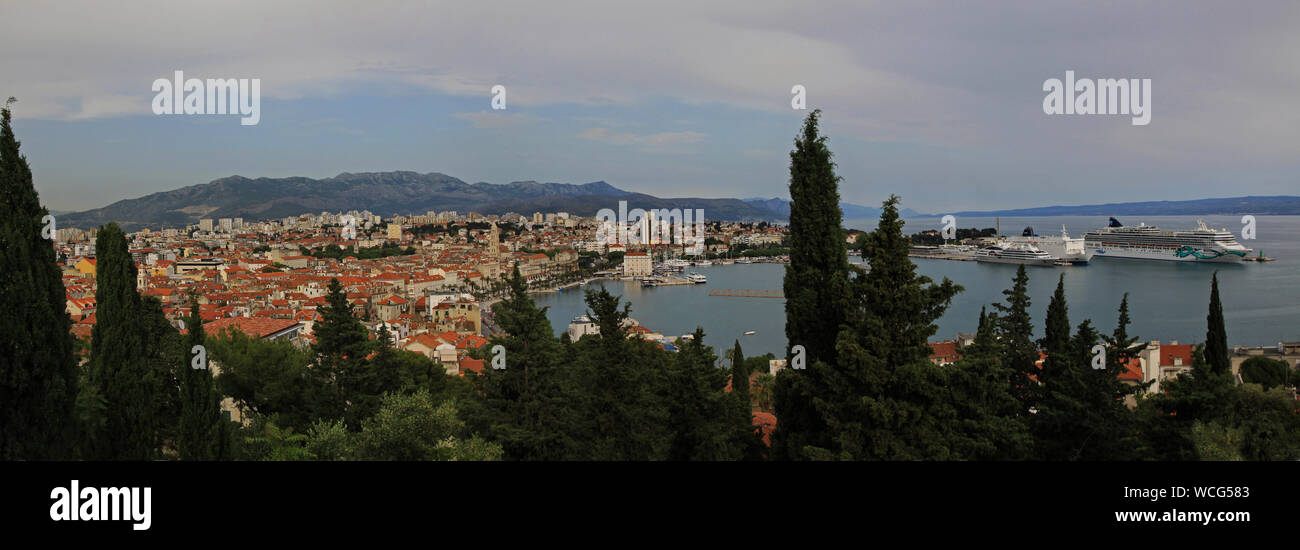 Einen Panoramablick auf die Stadt Split in Kroatien Stockfoto