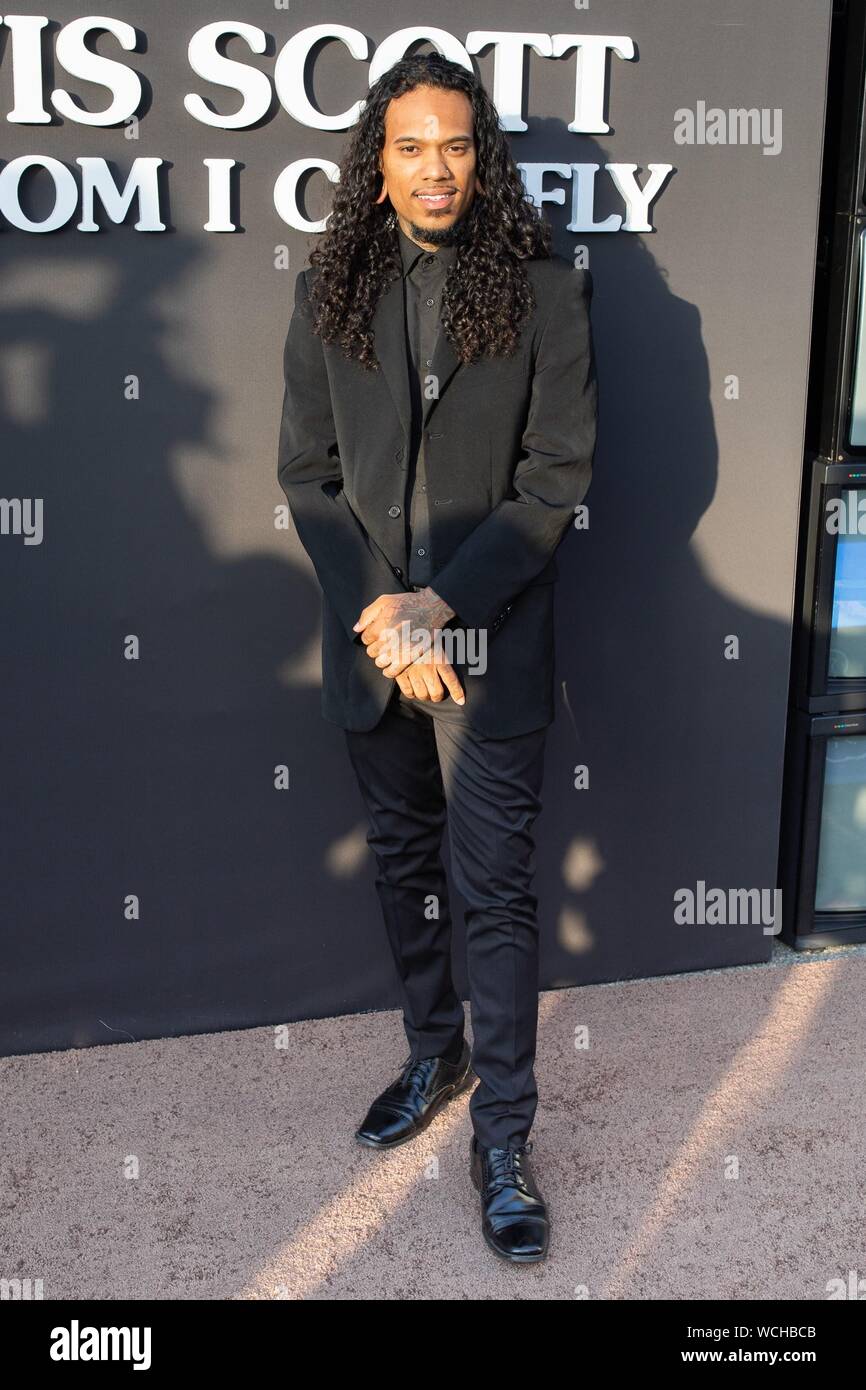 Santa Monica, CA. 27 Aug, 2019. Shakeem Sanchez in der Ankunftshalle für TRAVIS SCOTT: LOOK MOM KANN ICH FLIEGEN Premiere auf Netflix, Barker Hangar, Santa Monica, CA August 27, 2019. Credit: Adrian Cabrero/Everett Collection/Alamy leben Nachrichten Stockfoto