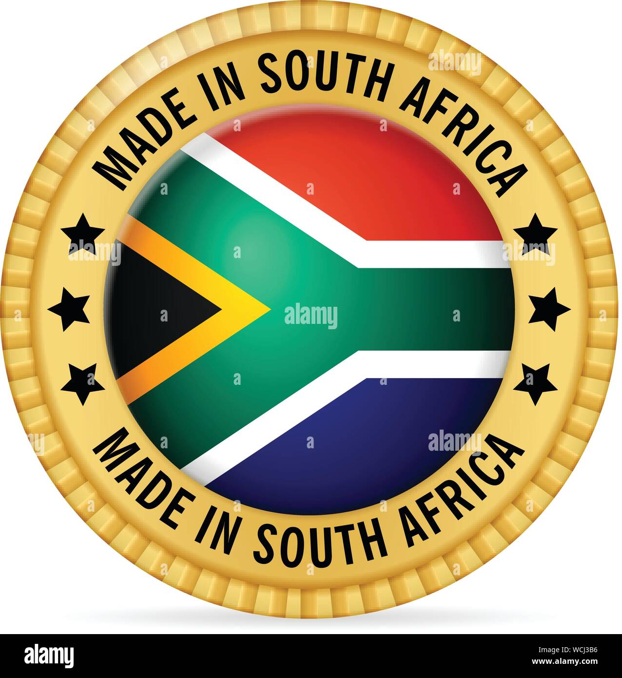 Symbol in Südafrika auf einem weißen Hintergrund. Stock Vektor