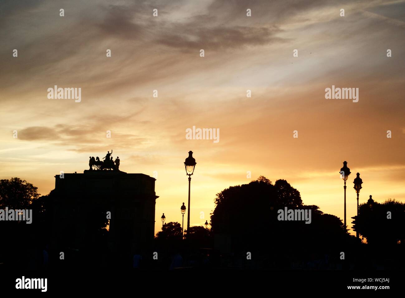 Sonnenuntergang in Paris Stockfoto