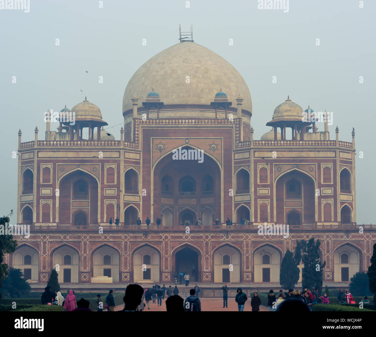 Humayuns Grabmal in Delhi, Indien. Mughal Reiches, Dynastie, Monument, Wahrzeichen, Nahaufnahme, bauen. Stockfoto