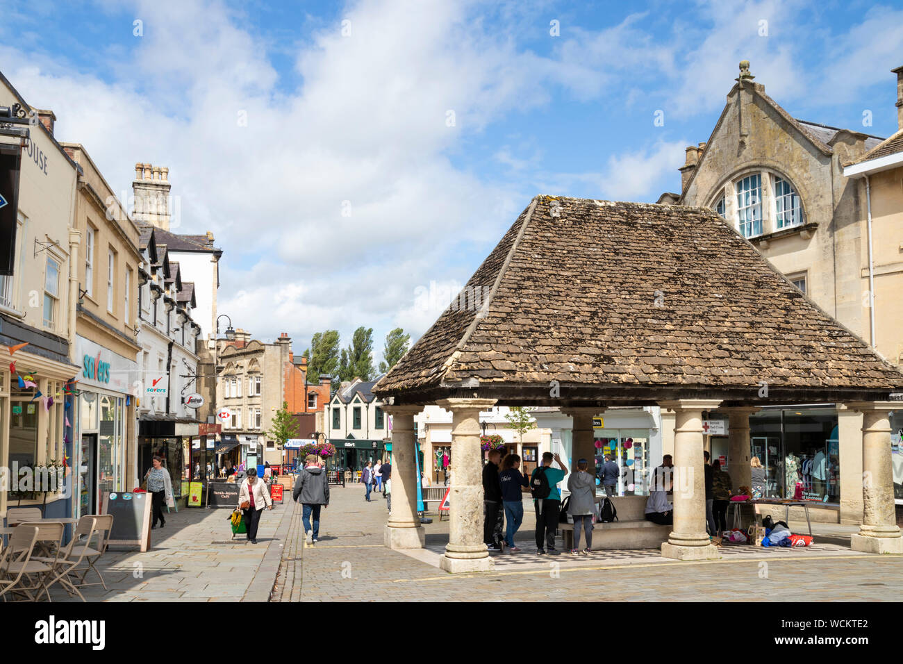Die mittelalterliche Buttercross auf dem Marktplatz Chippenham Wiltshire England uk gb Europa Stockfoto