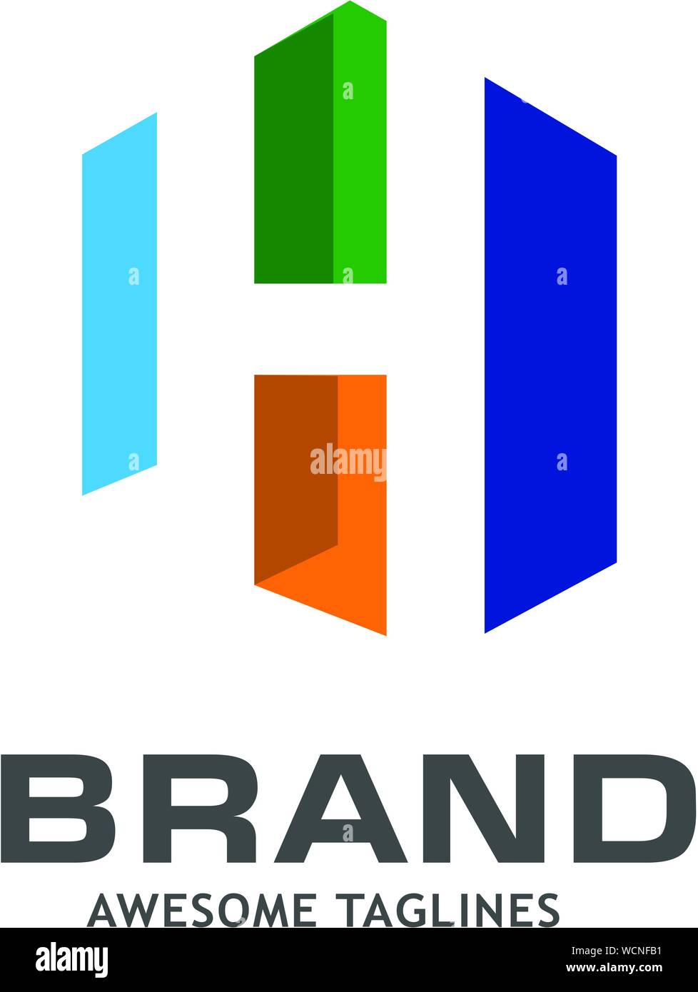 Abstrakte Anfangsbuchstabe H als Buntes Haus logo Konzept Stock Vektor