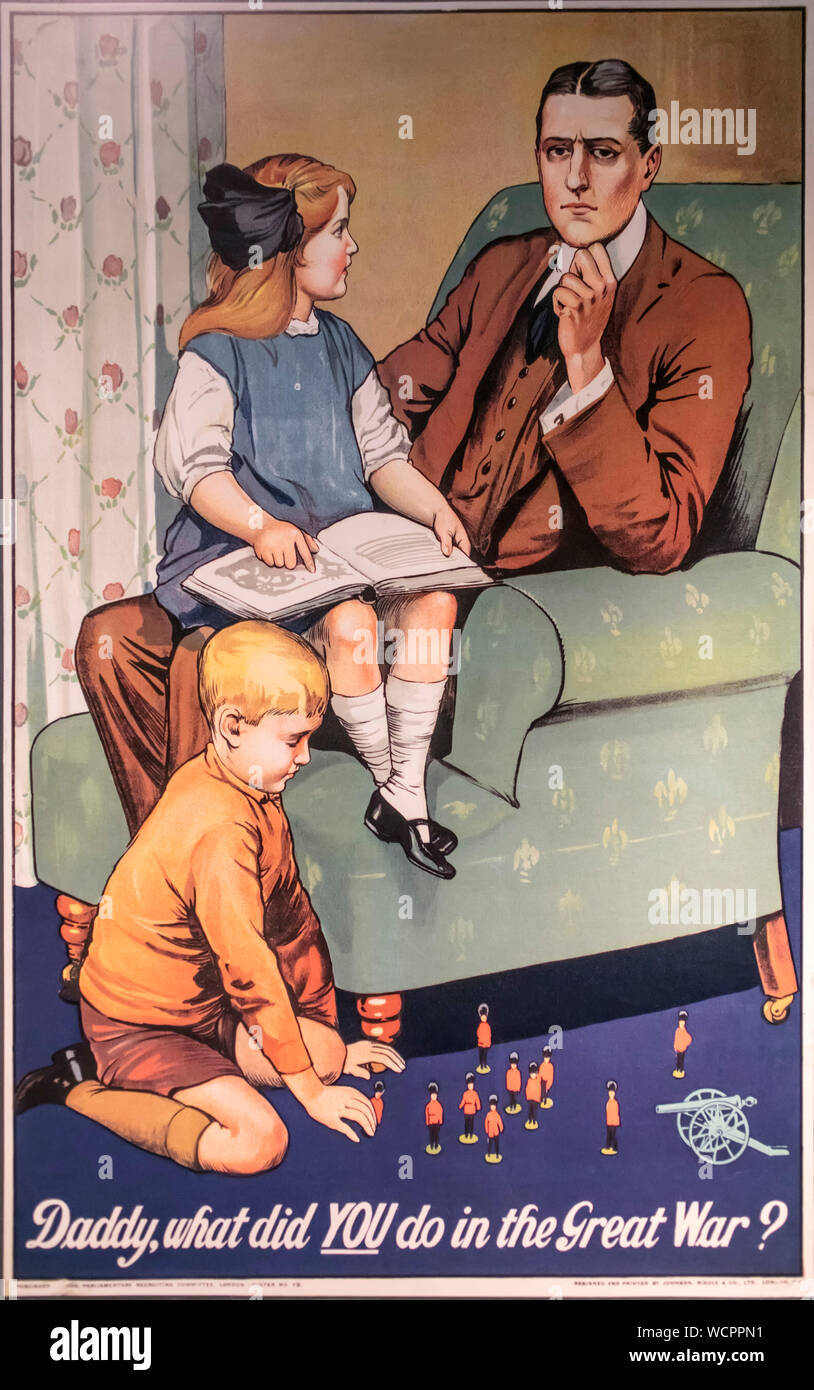 Daddy was HAST DU im Großen Krieg gemacht? Poster Stockfoto
