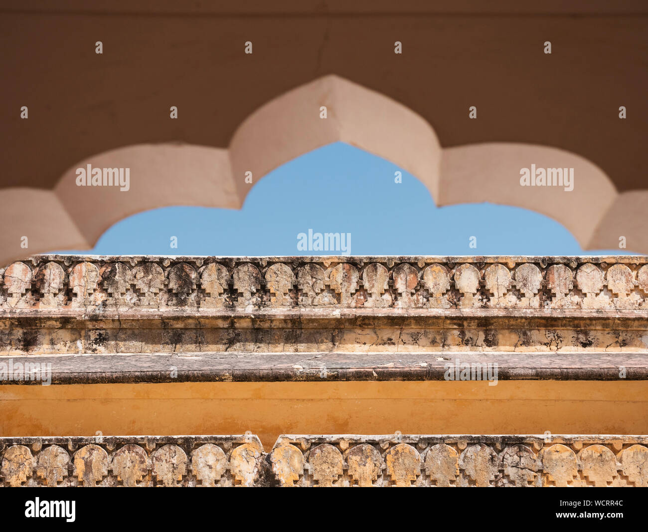 Detail der Torbogen in Amer Fort, Jaipur, Rajasthan, Indien, Asien Stockfoto