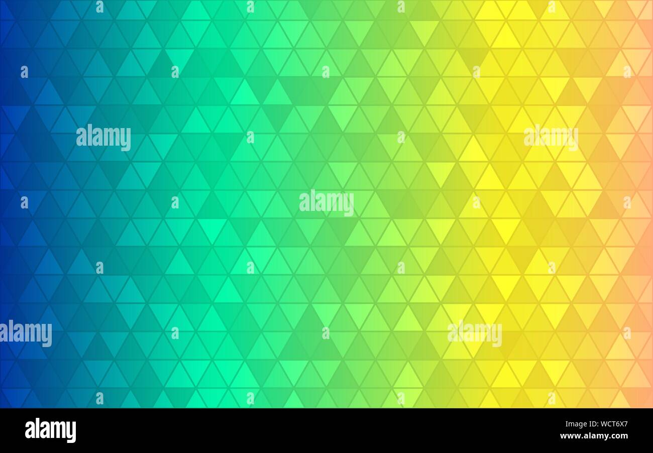Abstrakte Dreieck Hintergrund. Blau Grün Gelb Gradienten. Helle farbe geometrische Kulisse. Moderne Grafik Design. Multicolor Mosaik mit zufälligen Grundschule Stock Vektor