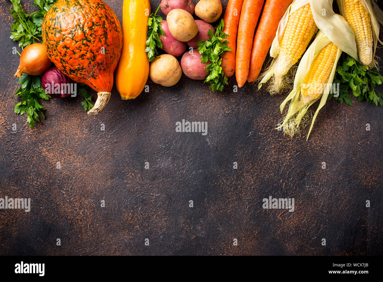 Verschiedene Herbst Gemüse. Ernte Konzept Stockfoto
