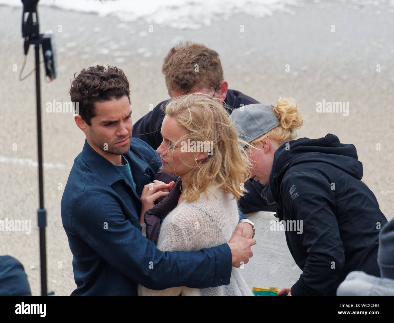 FFP New Media, Mein Cousine die Liebe und ich, mein Cousin und ich. Rosamunde Pilcher romantischen Film vor Ort im Hafen von Newquay und Fistral Beach, Co Stockfoto