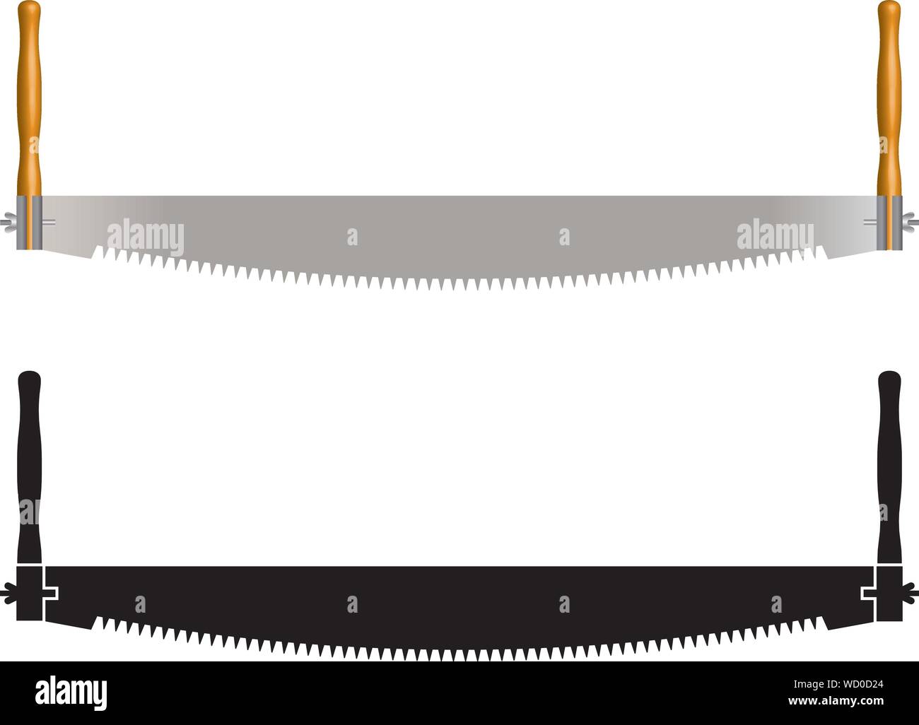 Zwei-mann sah. Flache Symbole. Vector Illustration Stock Vektor