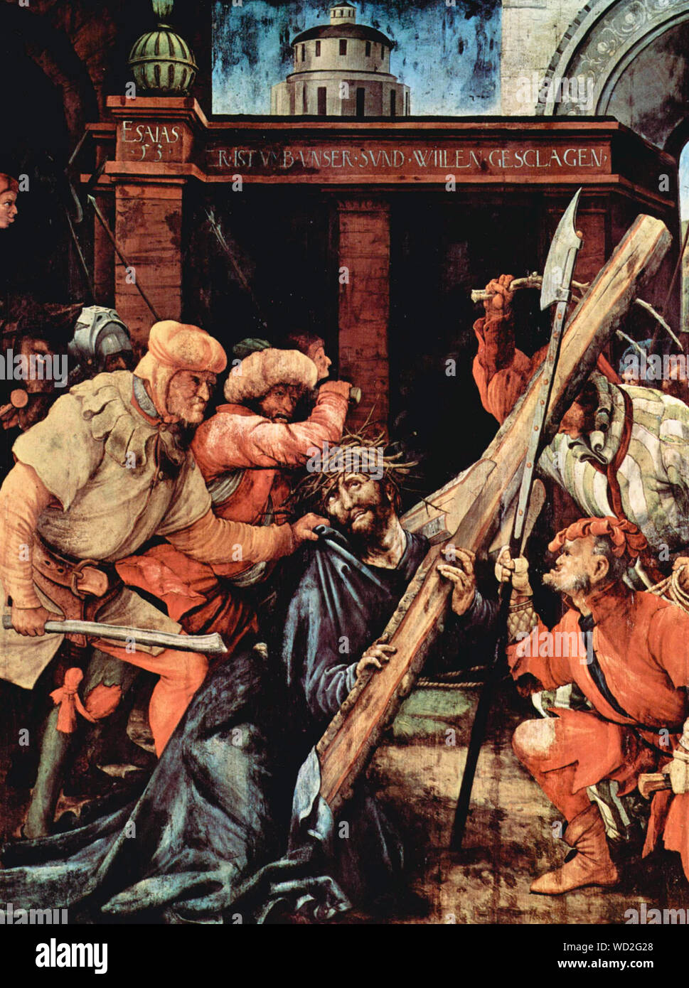 Fallen Christi unter dem Kreuz - Mathis Gothart Grünewald, circa 1523. Stockfoto