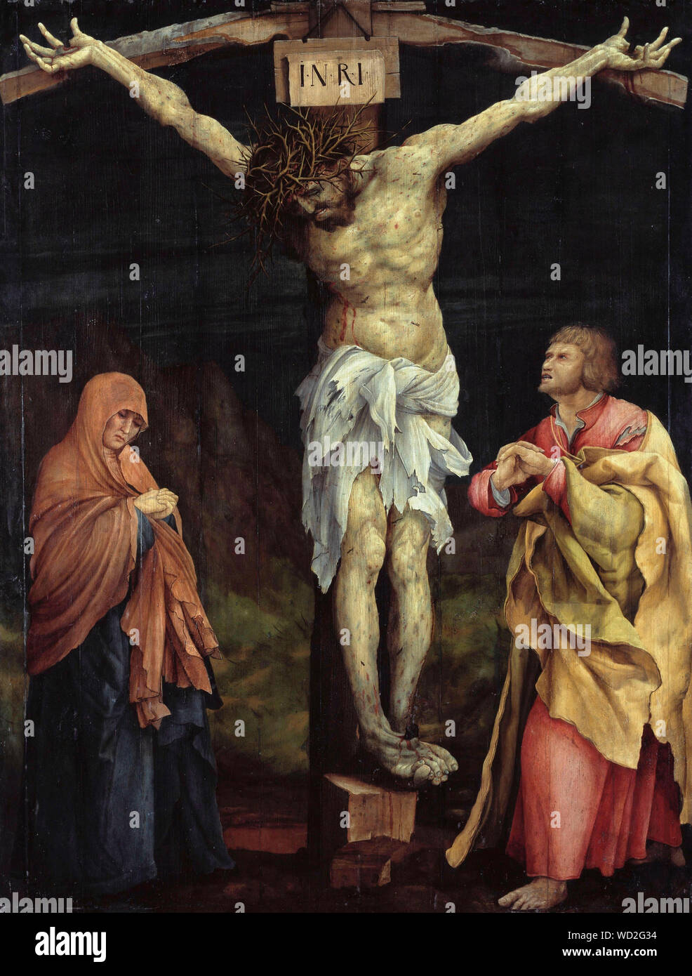 Die Kreuzigung Christi - Mathias Grünewald, circa 1523. Stockfoto