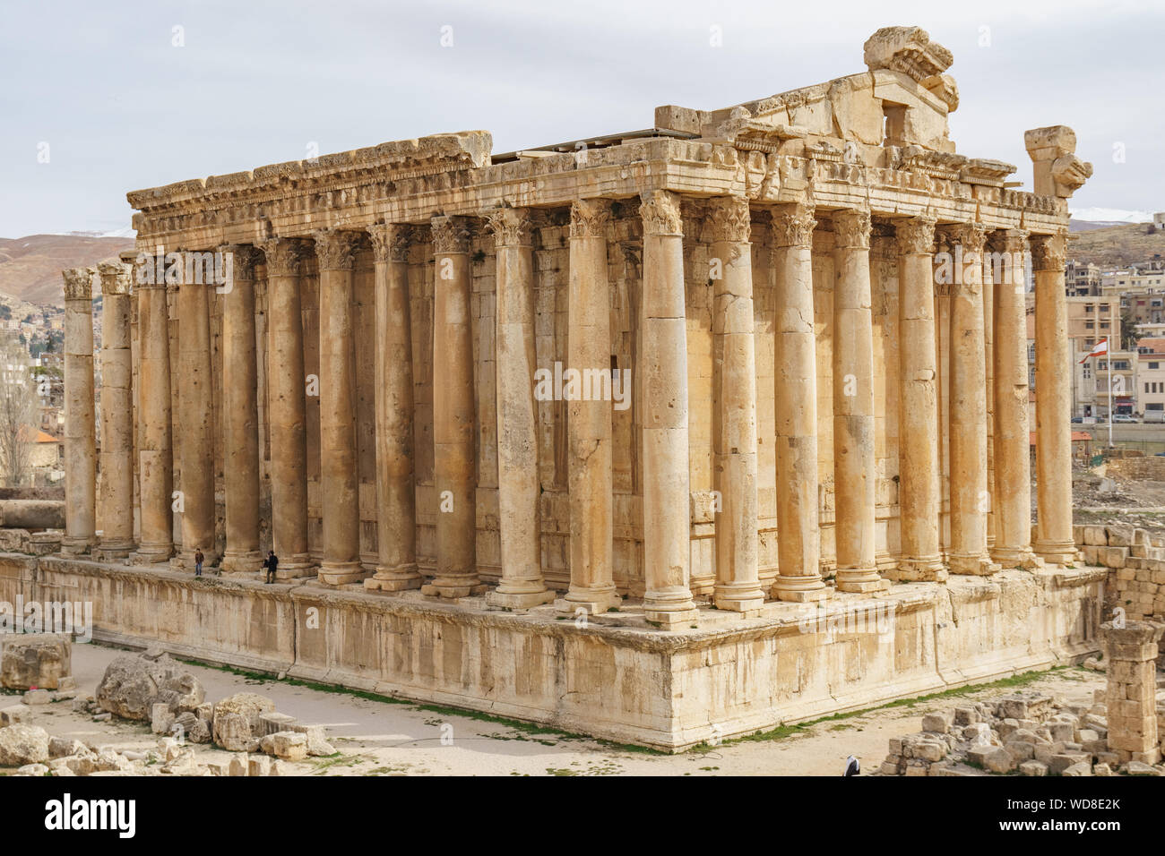 Bacchus Tempel an der Römischen Ruinen von Baalbek, in Ballbek im Bekaa-tal im Libanon Stockfoto