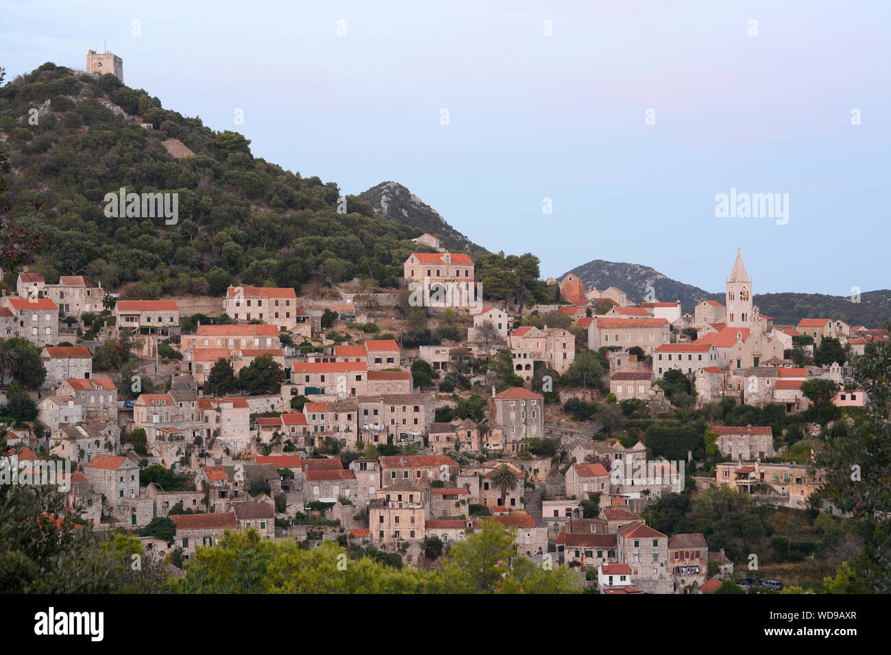 Lastovo Town auf der Insel Lastovo Kroatien. Stockfoto