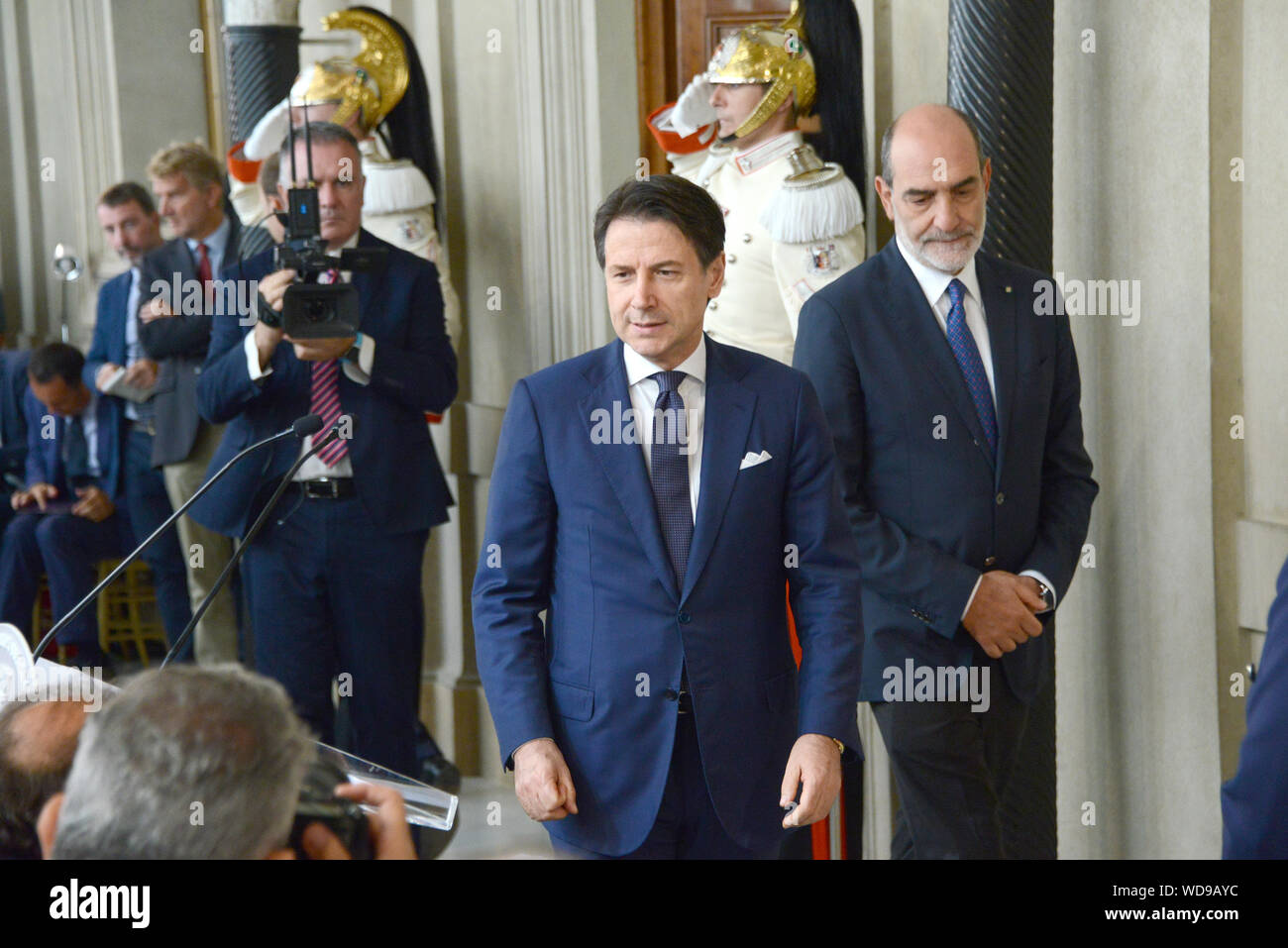 Rom, Italien. 29 Aug, 2019. Giuseppe Conte trifft den Präsidenten der Republik Sergio mattarella an der Quirinale, nach Konsultationen für die Bildung eines 5-Sterne Bewegung Regierung-PD Credit: Unabhängige Fotoagentur/Alamy leben Nachrichten Stockfoto