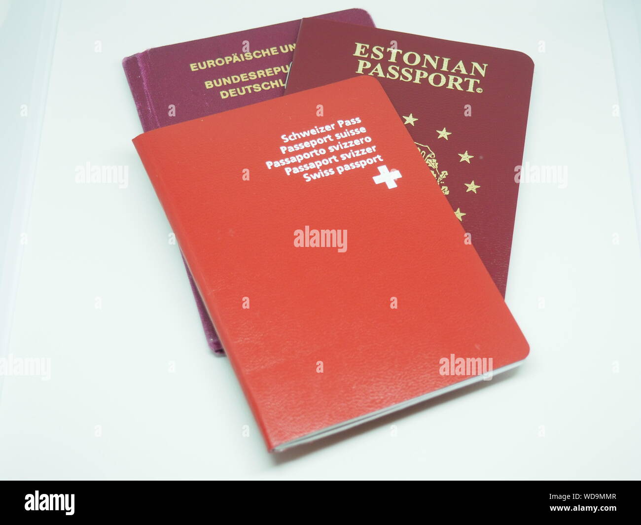 Schweiz Schweizer Pass Dokumente und Arbeitserlaubnis Stockfoto