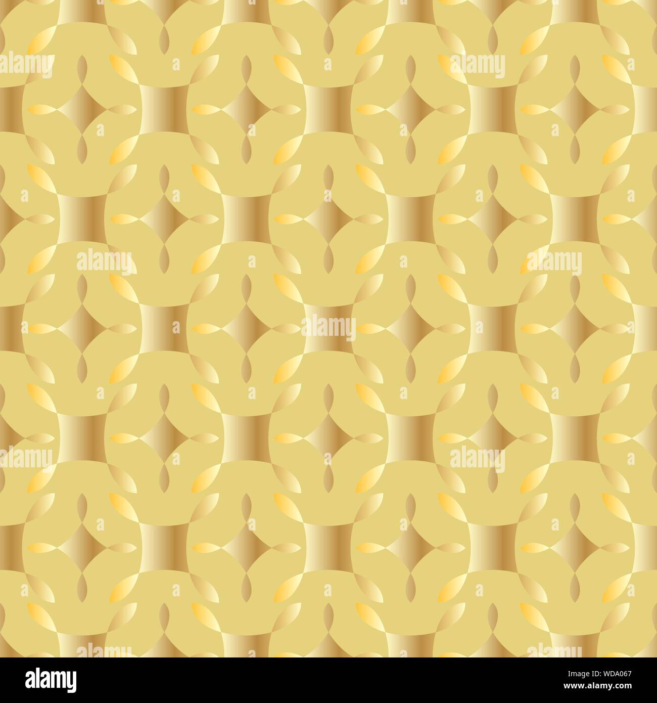 Nahtlose Muster mit bestellt Anordnung der abstrakten geometrischen Formen. Die Abbildung ist in Gold Farben im modernen Stil. Vector EPS 10. Stock Vektor