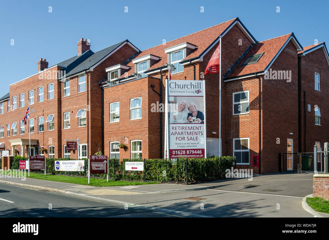 Neu gebaute Ruhestand Wohnungen zum Verkauf in Marlow, Buckinghamshire, Großbritannien Stockfoto